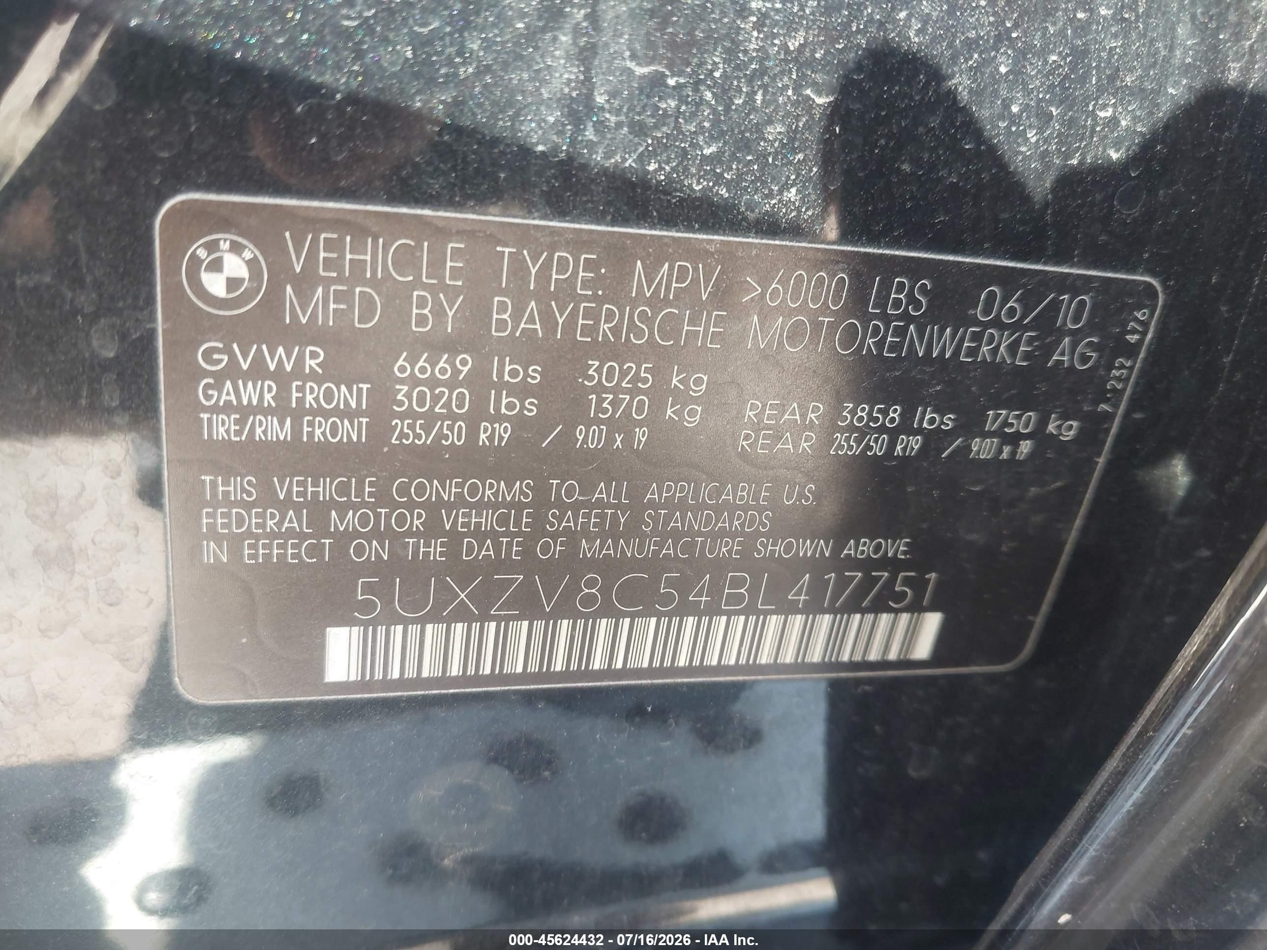 2011 Bmw X5 Xdrive50i Black vin: 5UXZV8C54BL417751