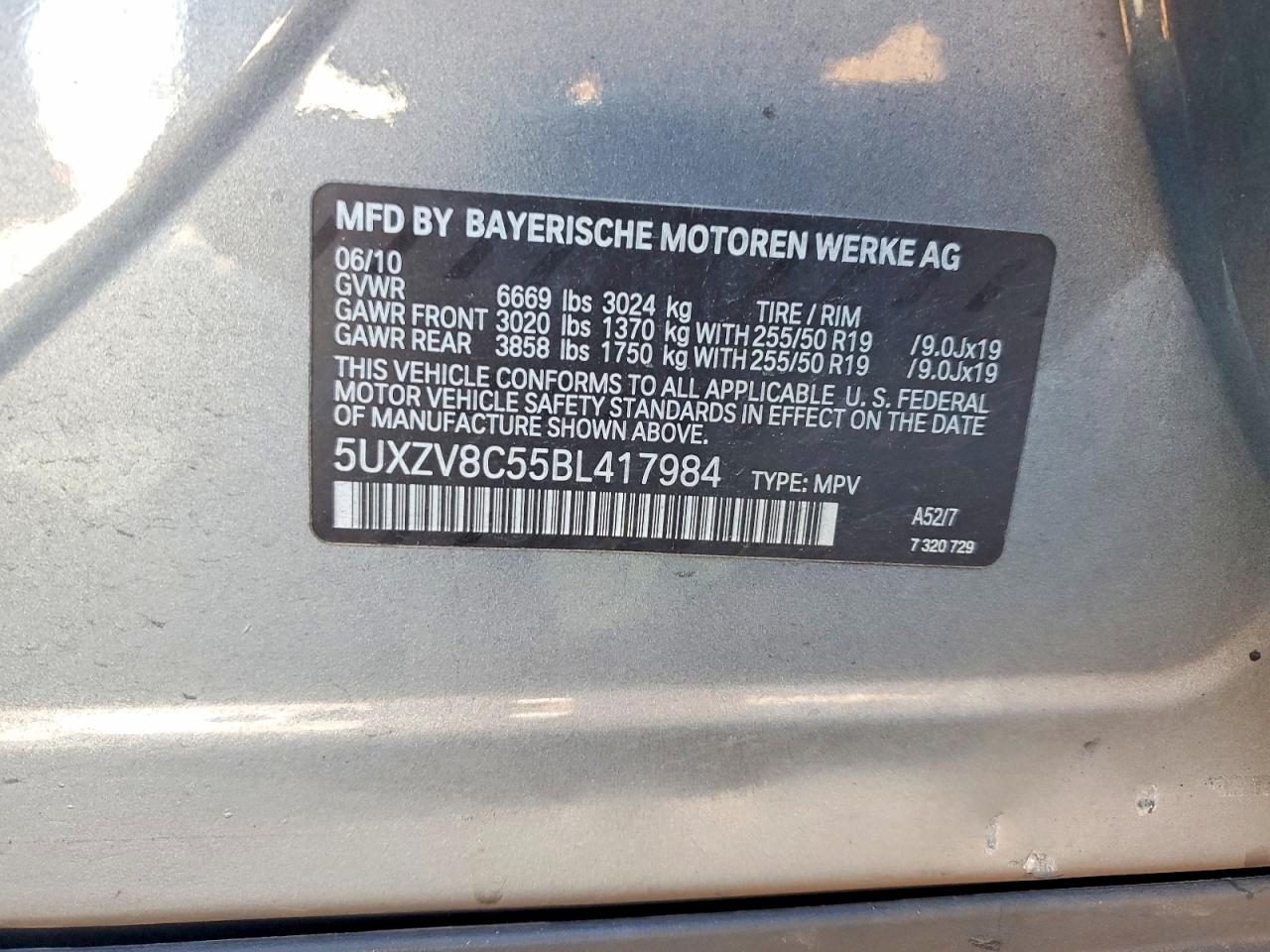 2011 Bmw X5 Xdrive50i Gray vin: 5UXZV8C55BL417984