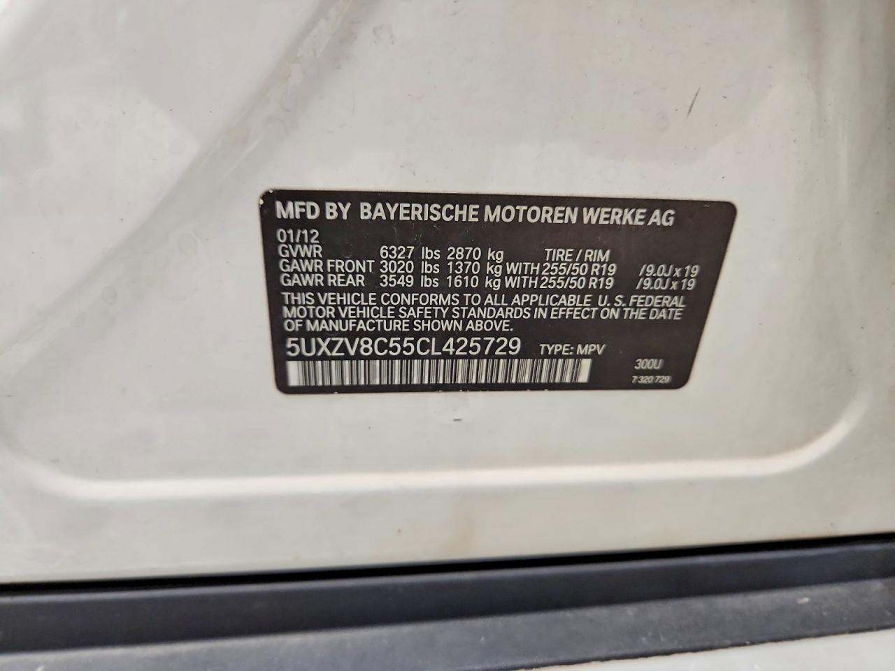 2012 Bmw X5 Xdrive50i White vin: 5UXZV8C55CL425729