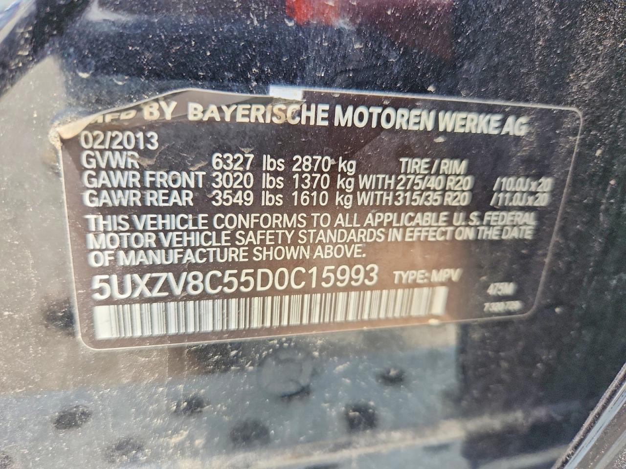 2013 Bmw X5 Xdrive50i Black vin: 5UXZV8C55D0C15993