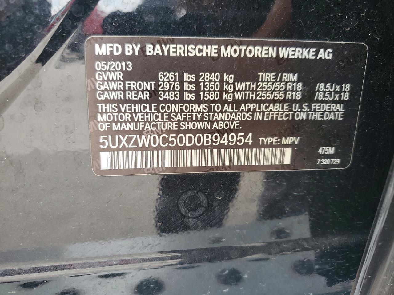 2013 Bmw X5 Xdrive35d Black vin: 5UXZW0C50D0B94954