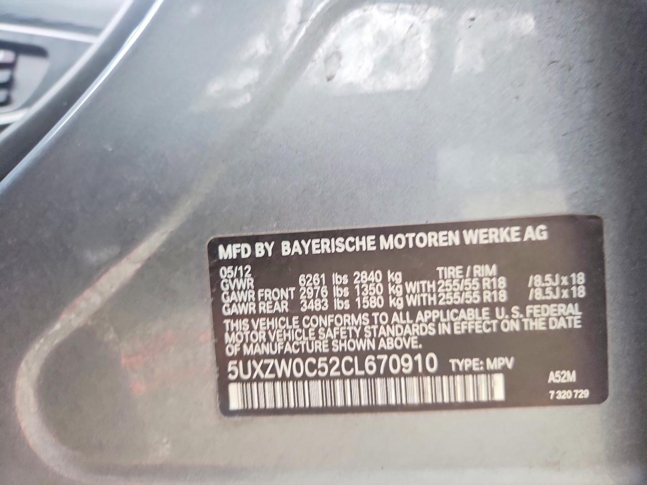 2012 Bmw X5 Xdrive35d Gray vin: 5UXZW0C52CL670910