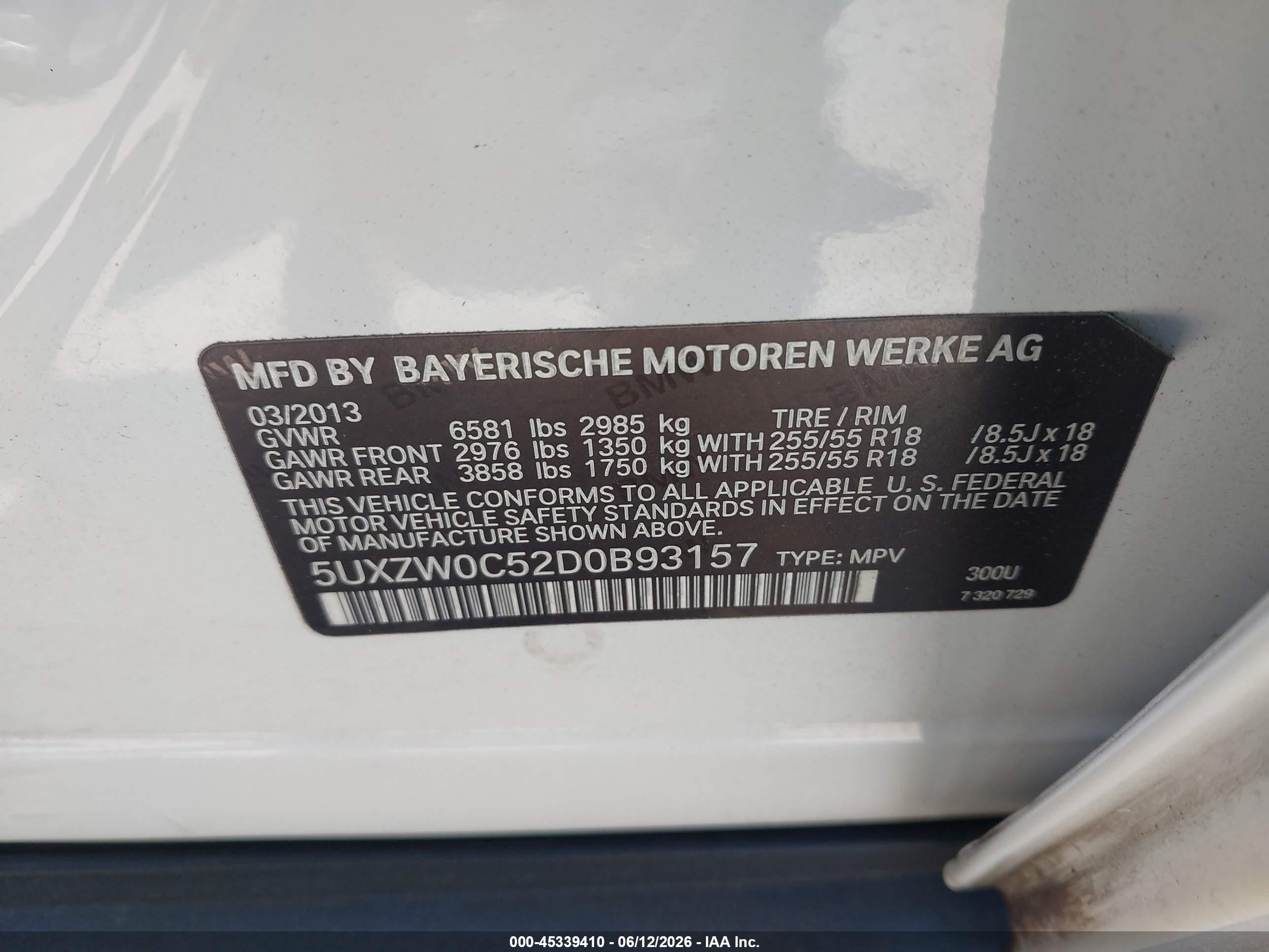 2013 Bmw X5 Xdrive35d White vin: 5UXZW0C52D0B93157