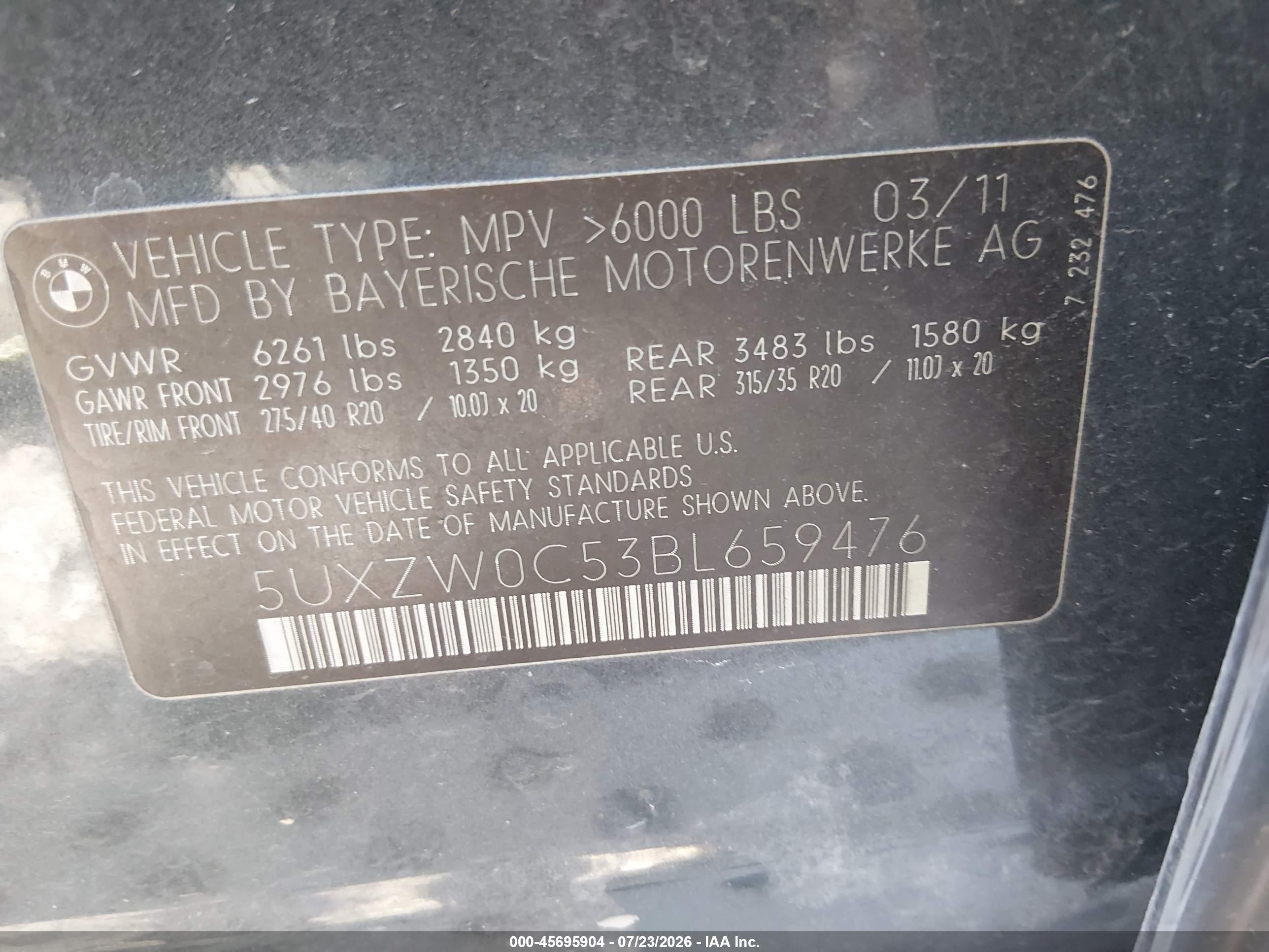 2011 Bmw X5 Xdrive35d Gray vin: 5UXZW0C53BL659476