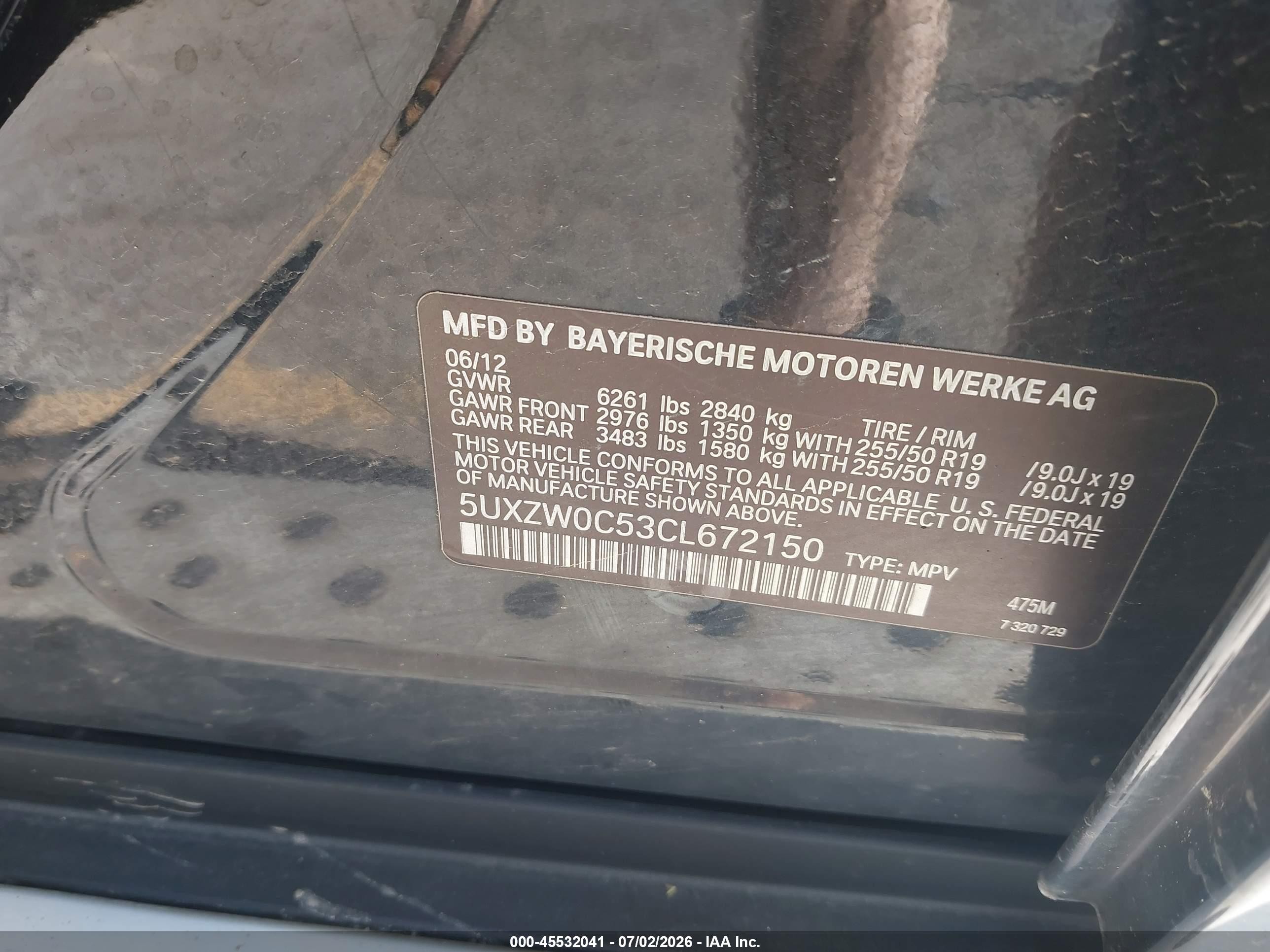 2012 Bmw X5 Xdrive35d Black vin: 5UXZW0C53CL672150