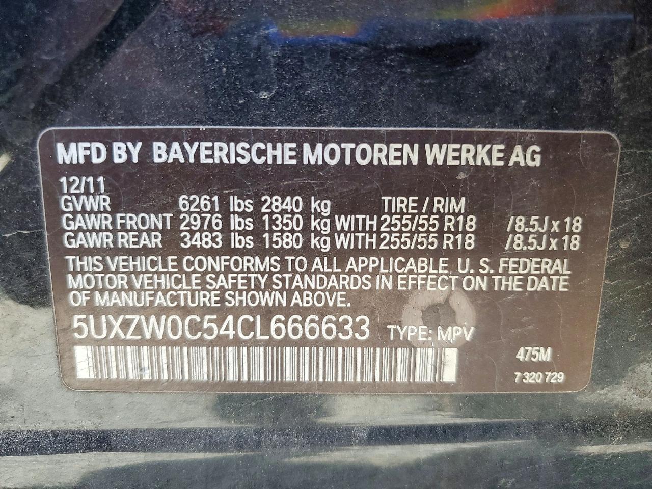 2012 Bmw X5 Xdrive35d Black vin: 5UXZW0C54CL666633
