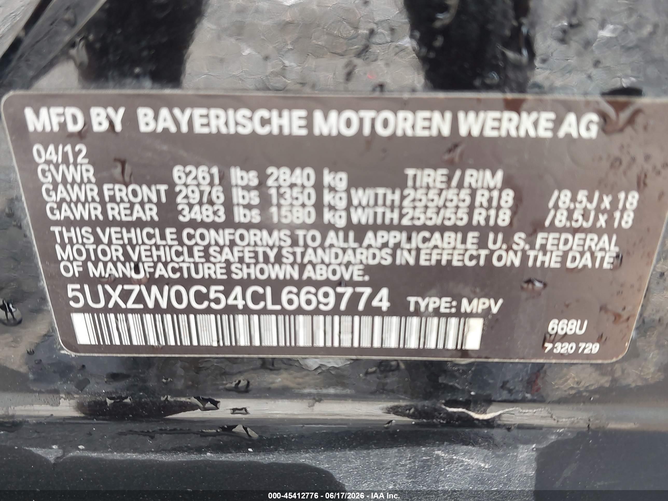 2012 Bmw X5 Xdrive35d Черный vin: 5UXZW0C54CL669774