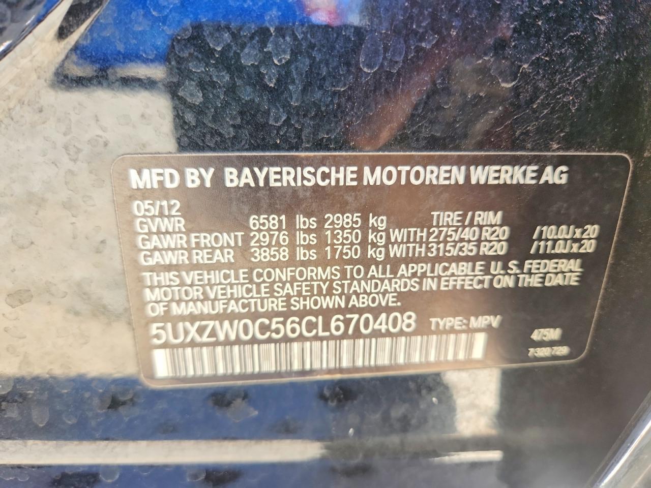 2012 Bmw X5 Xdrive35d Black vin: 5UXZW0C56CL670408