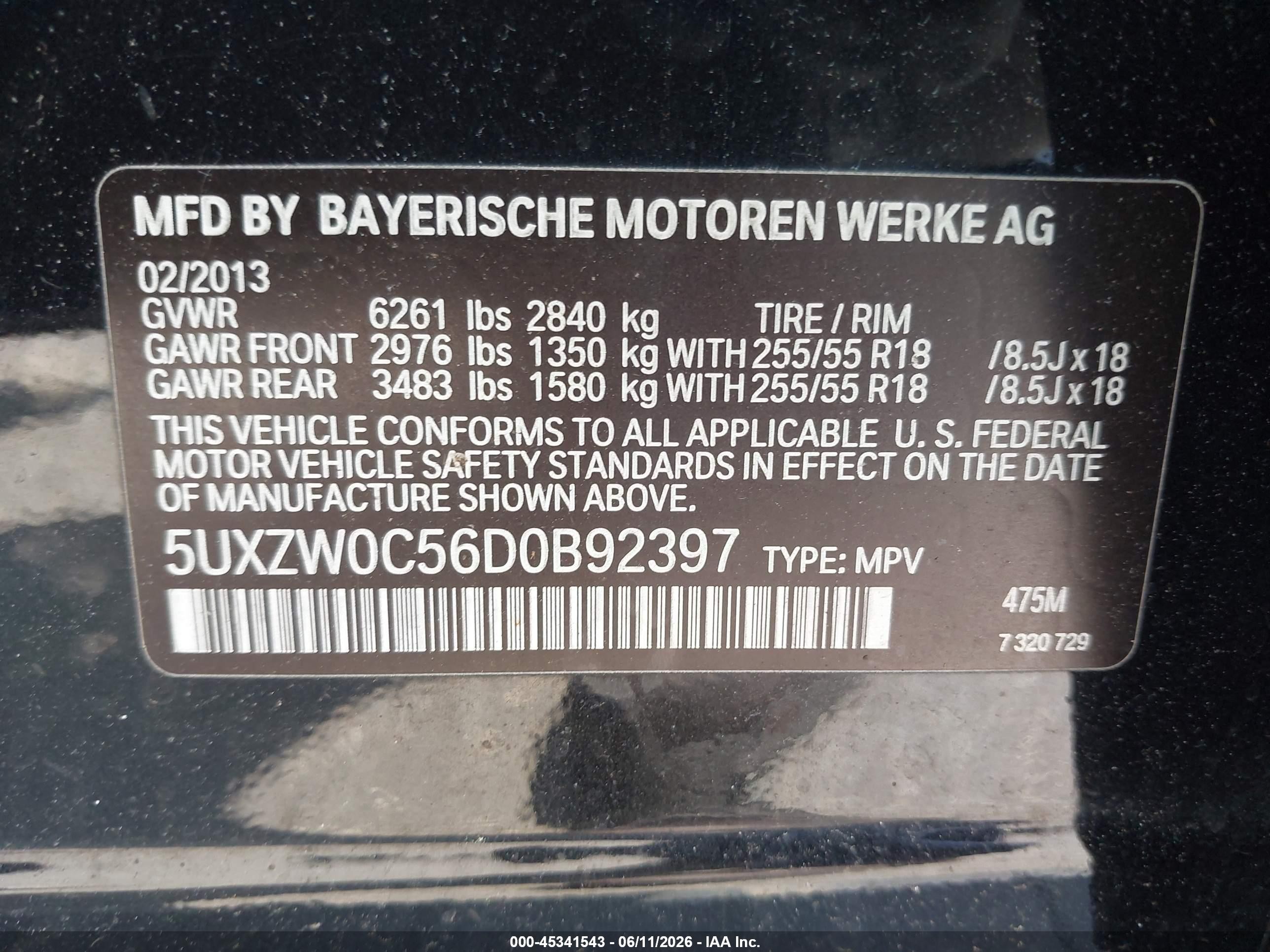 2013 Bmw X5 Xdrive35d Черный vin: 5UXZW0C56D0B92397