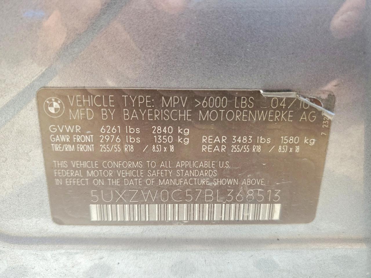 2011 Bmw X5 Xdrive35d Gray vin: 5UXZW0C57BL368513