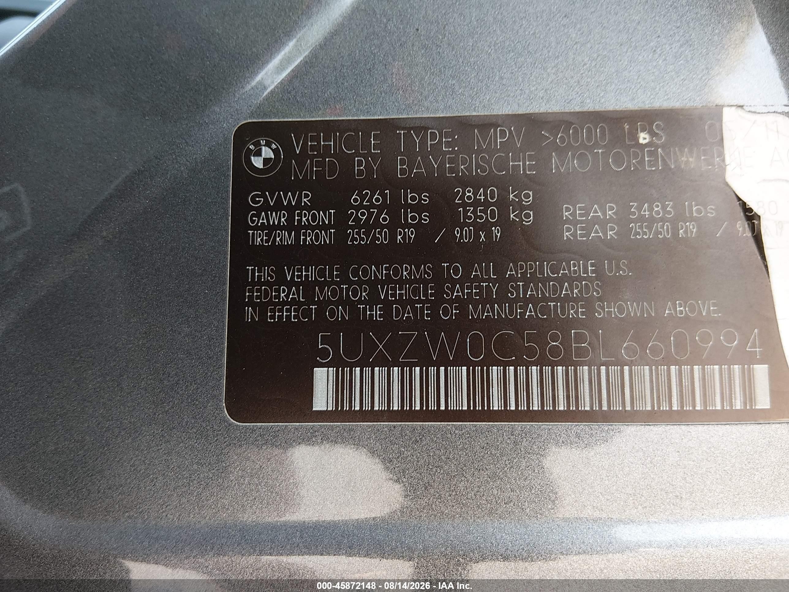 2011 Bmw X5 Xdrive35d Gray vin: 5UXZW0C58BL660994