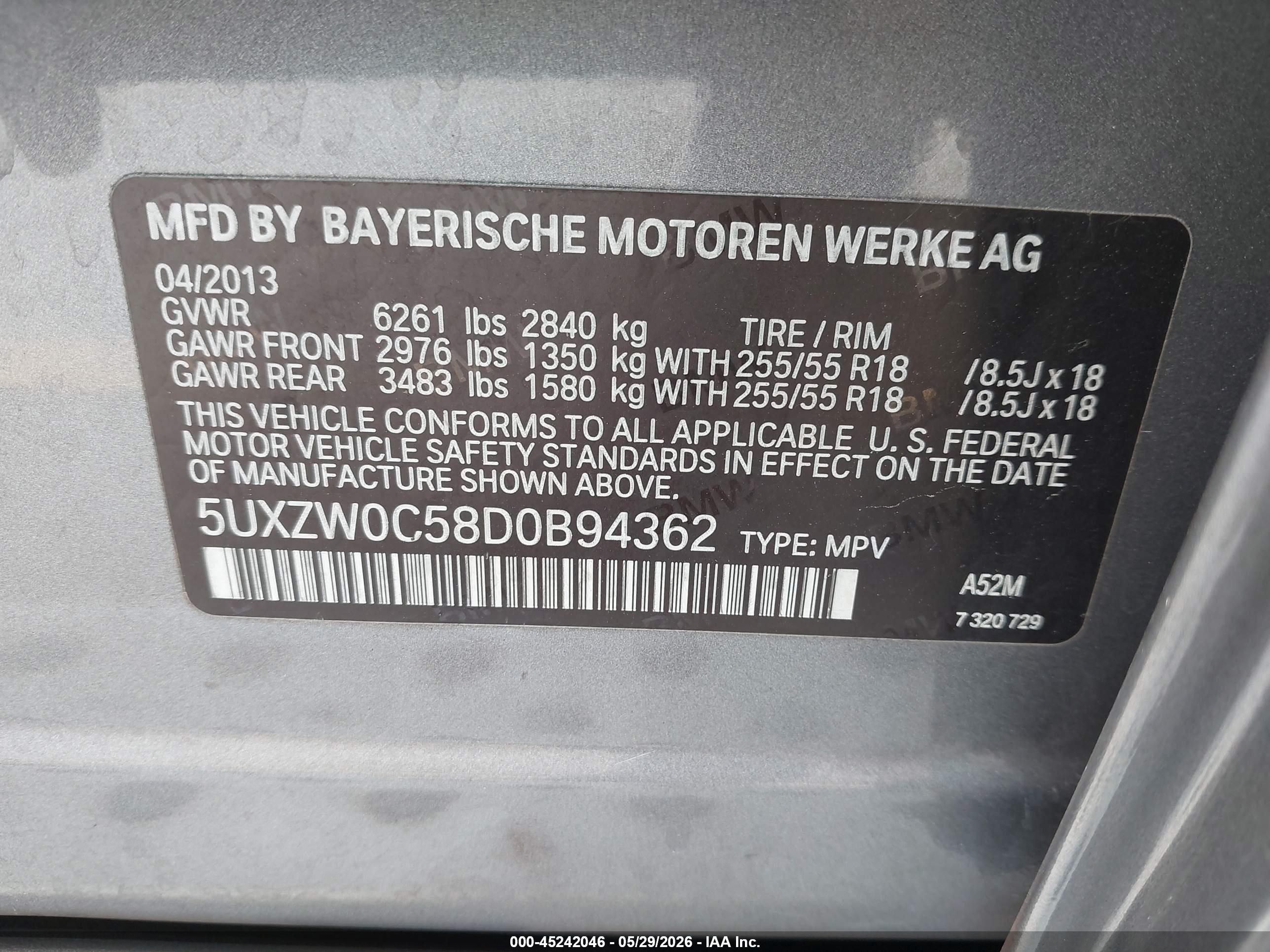 2013 Bmw X5 Xdrive35d Gray vin: 5UXZW0C58D0B94362