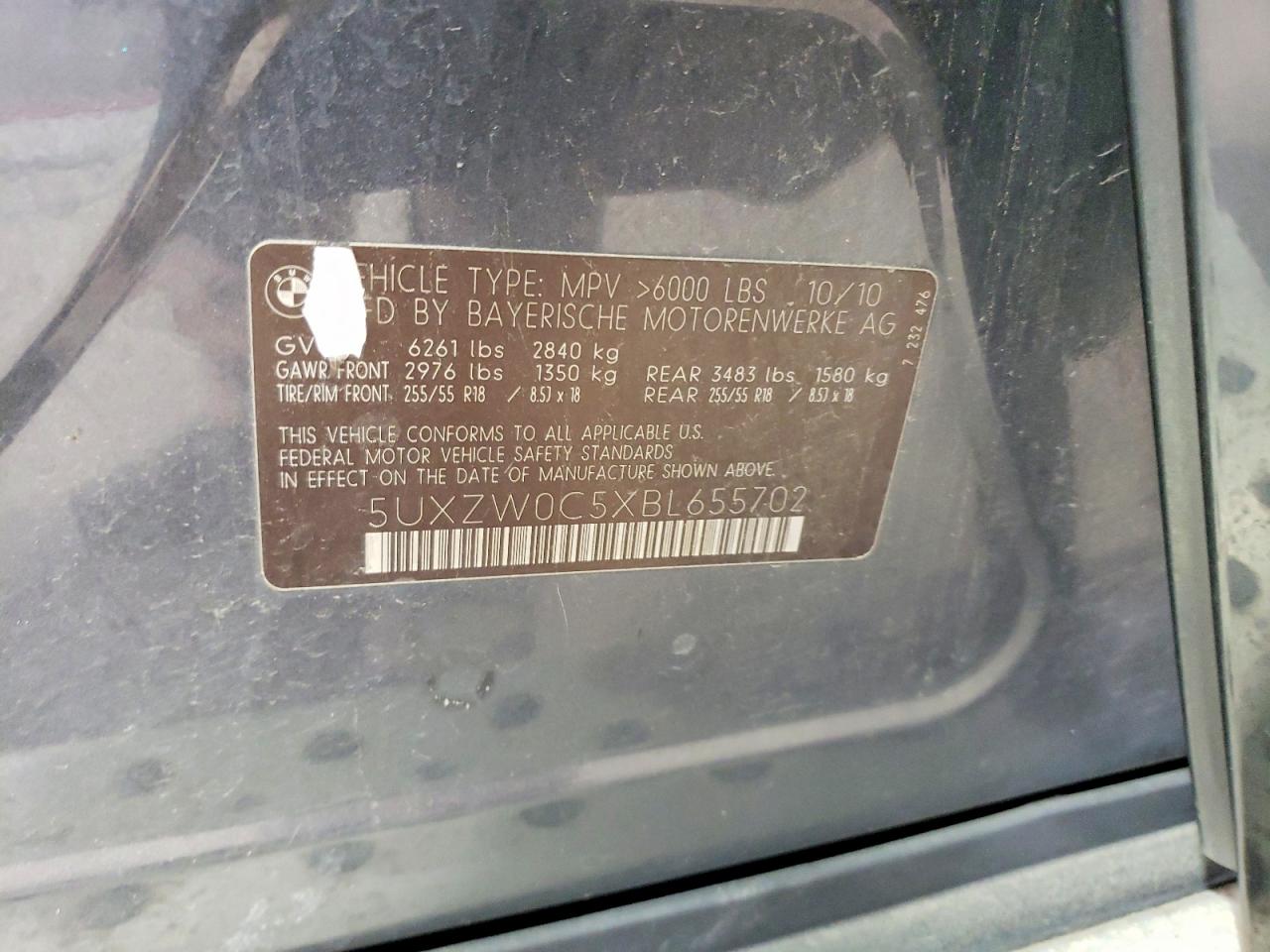 2011 Bmw X5 Xdrive35d Gray vin: 5UXZW0C5XBL655702