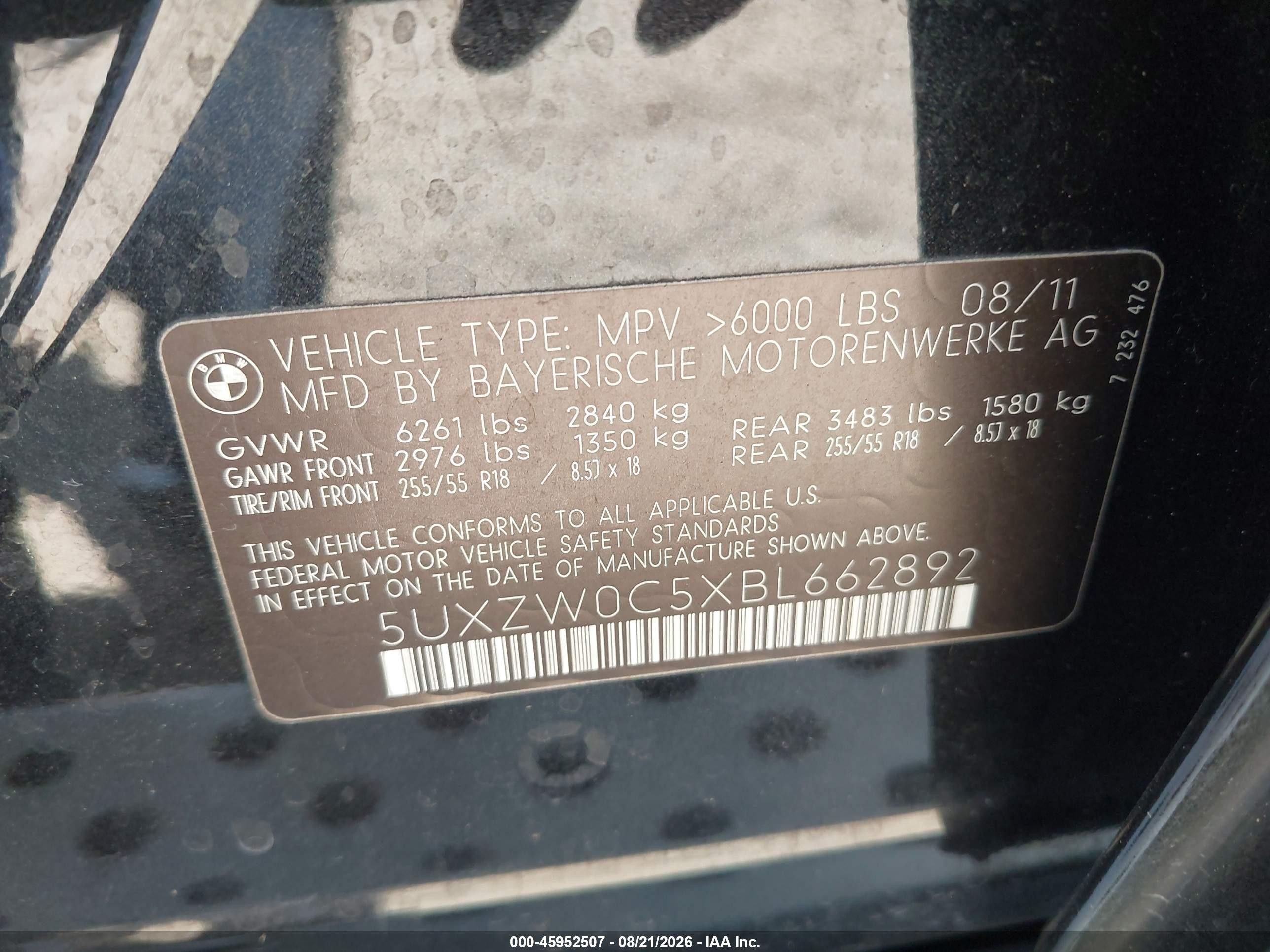 2011 Bmw X5 Xdrive35d Black vin: 5UXZW0C5XBL662892