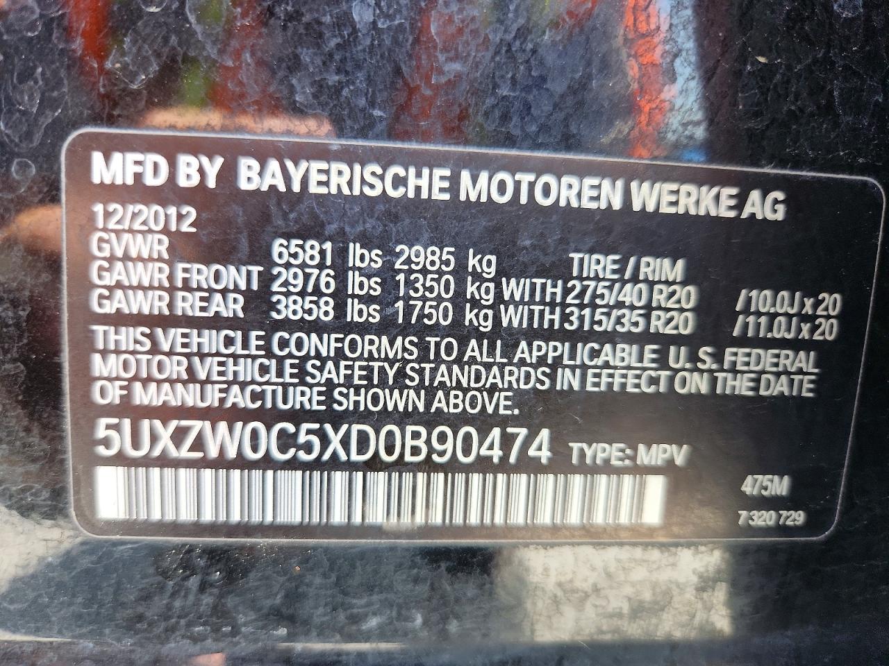 2013 Bmw X5 Xdrive35d Black vin: 5UXZW0C5XD0B90474