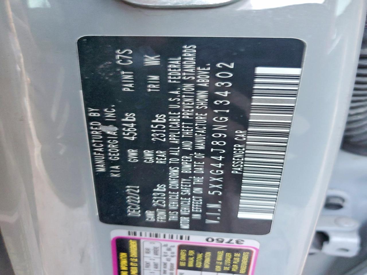 2022 Kia K5 Gt Gray vin: 5XXG44J89NG134302