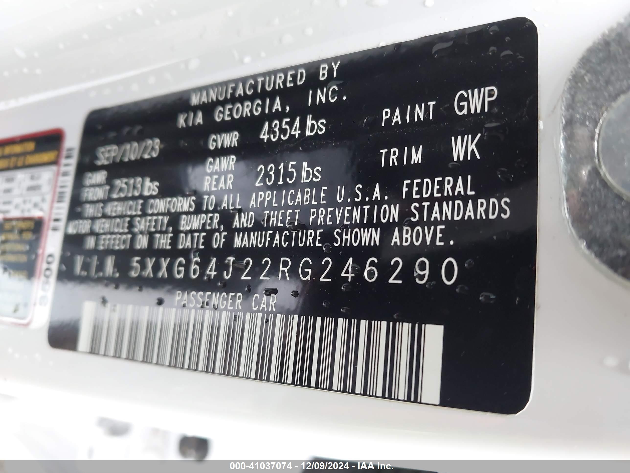 2024 Kia K5 Gt-line White vin: 5XXG64J22RG246290