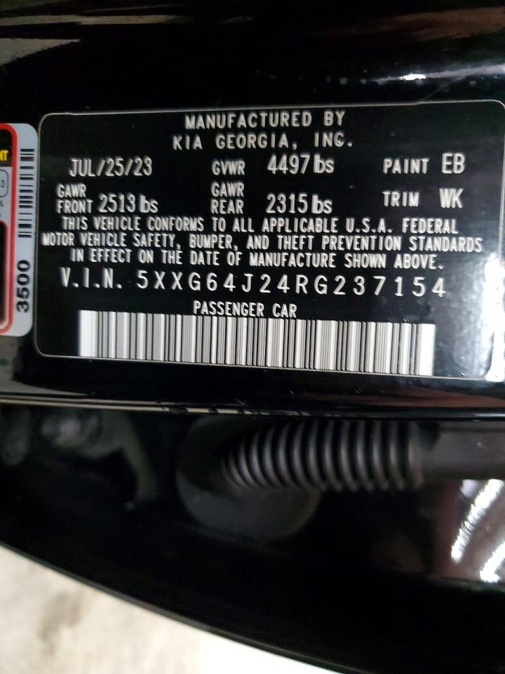 2024 Kia K5 Gt Line Black vin: 5XXG64J24RG237154