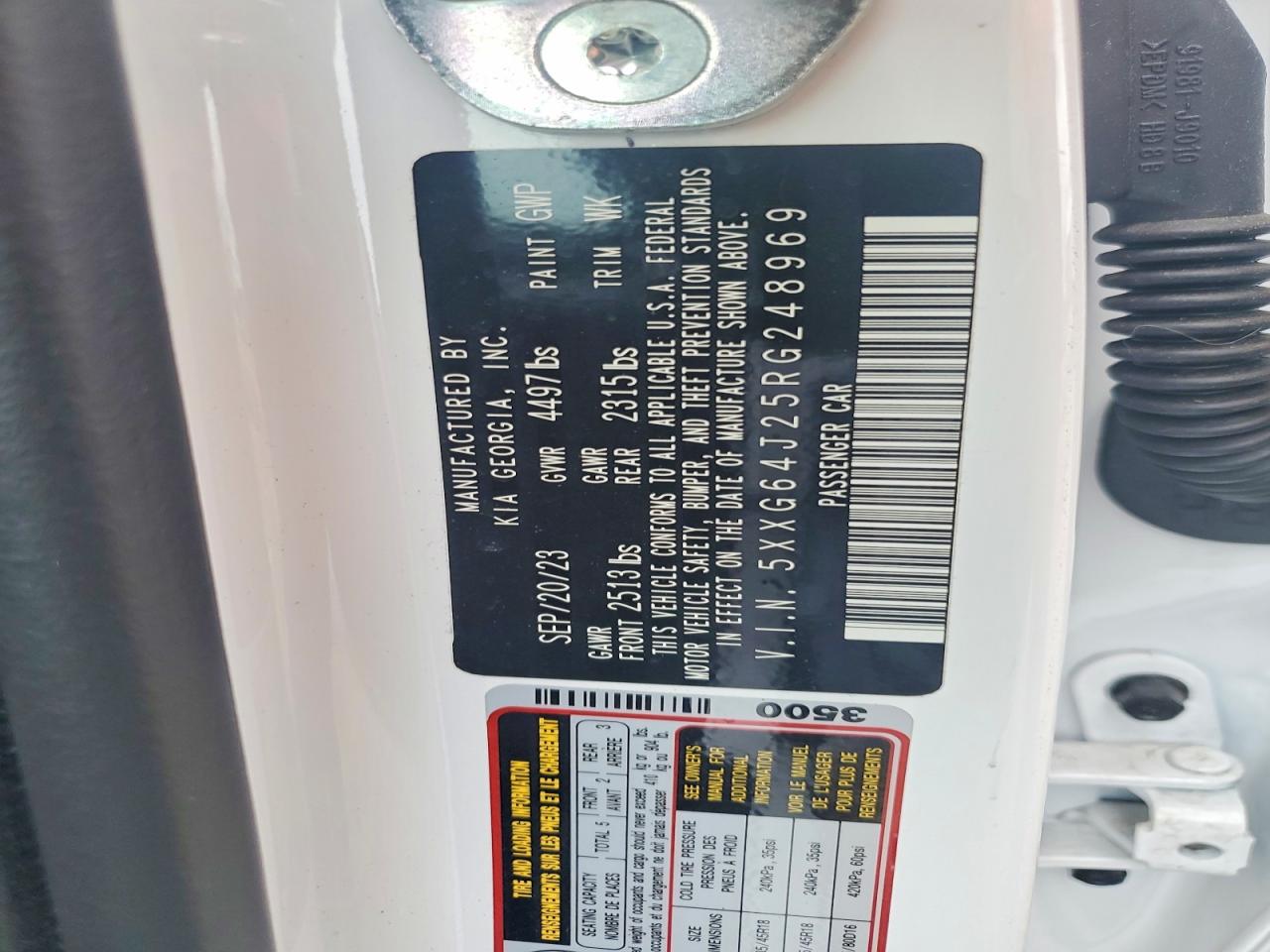 2024 Kia K5 Gt Line White vin: 5XXG64J25RG248969