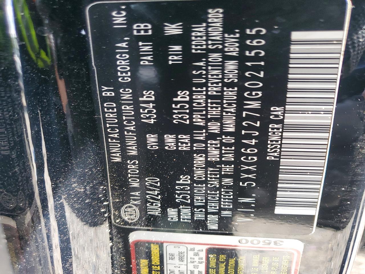2021 Kia K5 Gt Line Black vin: 5XXG64J27MG021565