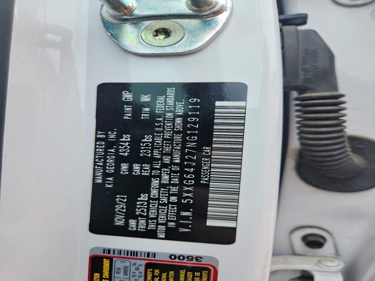 2022 Kia K5 Gt Line White vin: 5XXG64J27NG129119