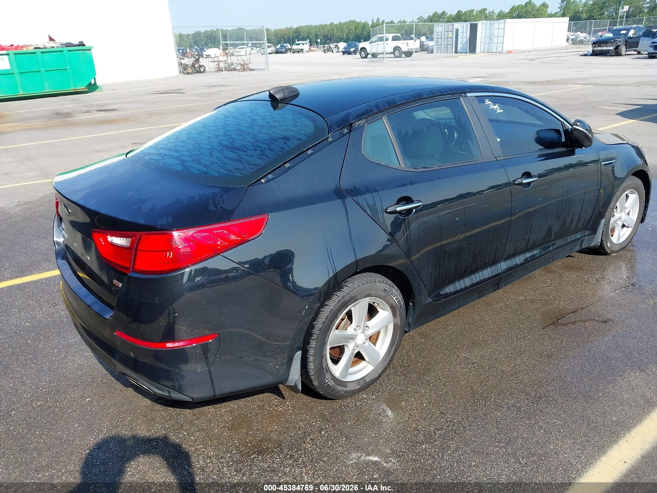 2015 Kia Optima Lx Black vin: 5XXGM4A70FG463544