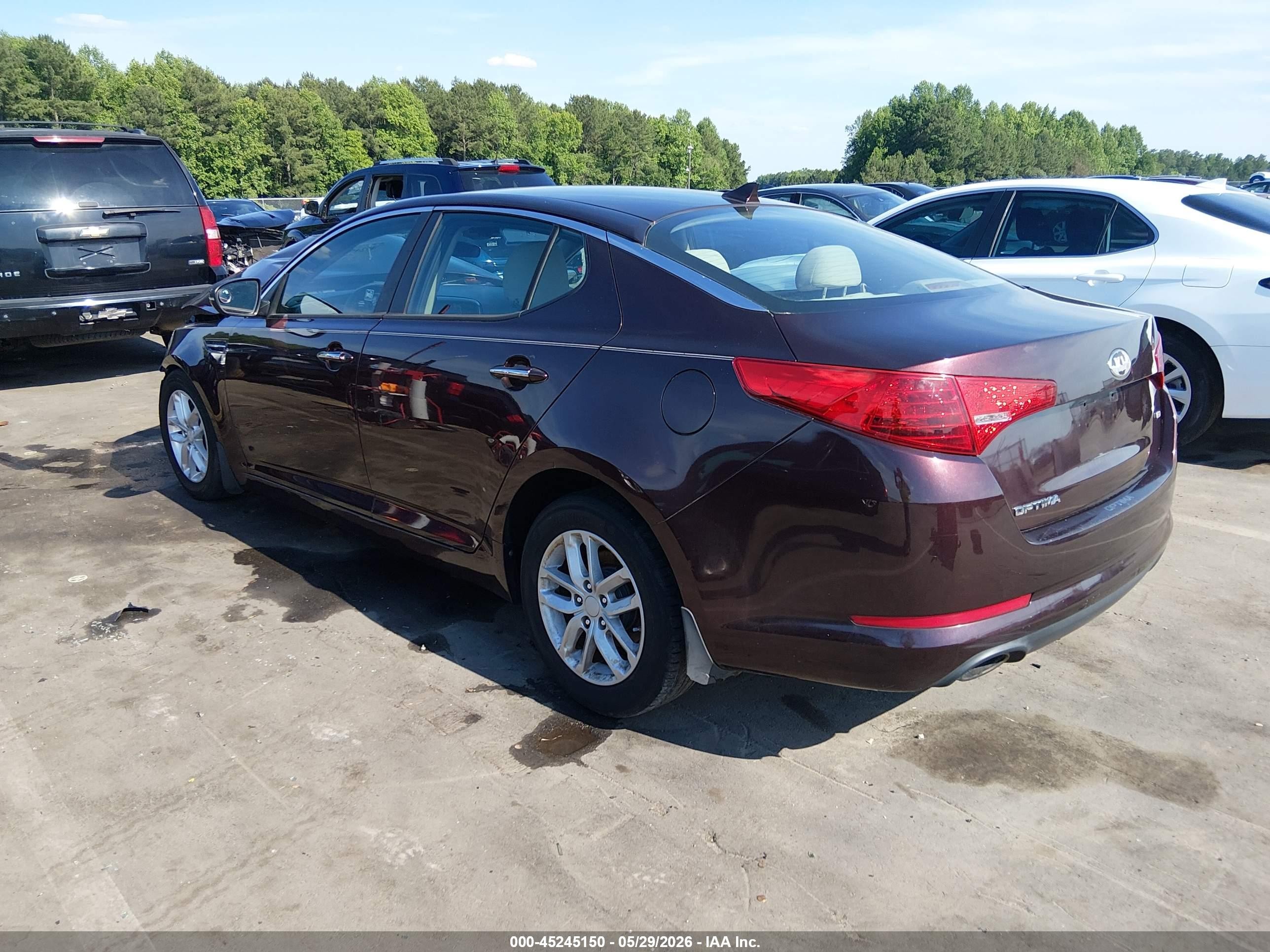2013 Kia Optima Lx Burgundy vin: 5XXGM4A71DG257906