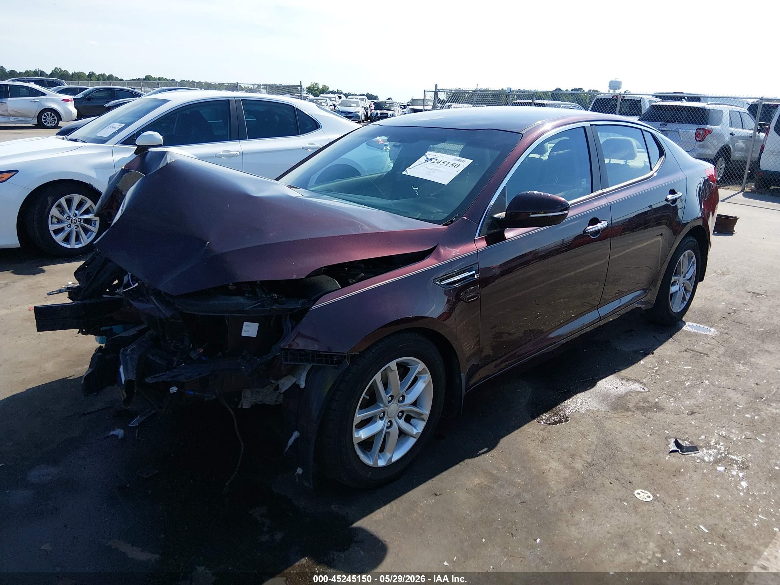 2013 Kia Optima Lx Burgundy vin: 5XXGM4A71DG257906
