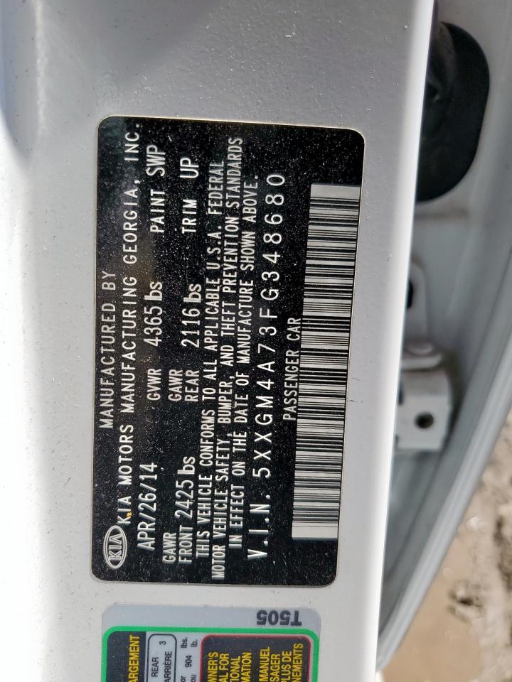 2015 Kia Optima Lx Белый vin: 5XXGM4A73FG348680