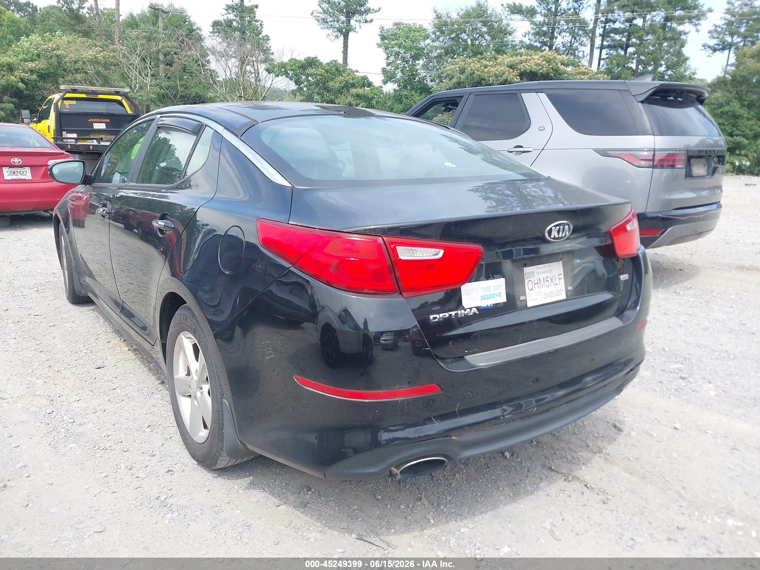 2015 Kia Optima Lx Black vin: 5XXGM4A74FG478886