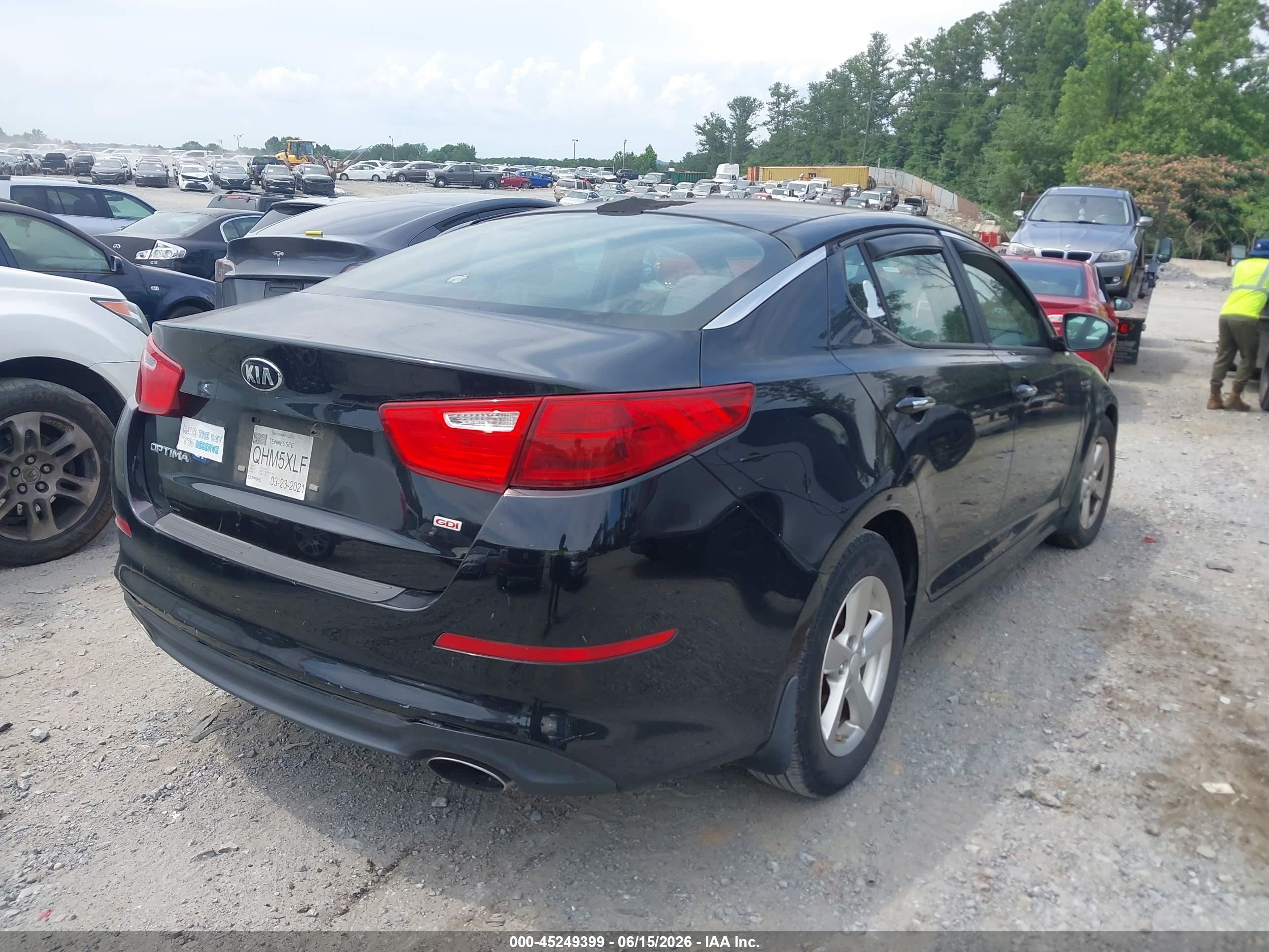 2015 Kia Optima Lx Black vin: 5XXGM4A74FG478886