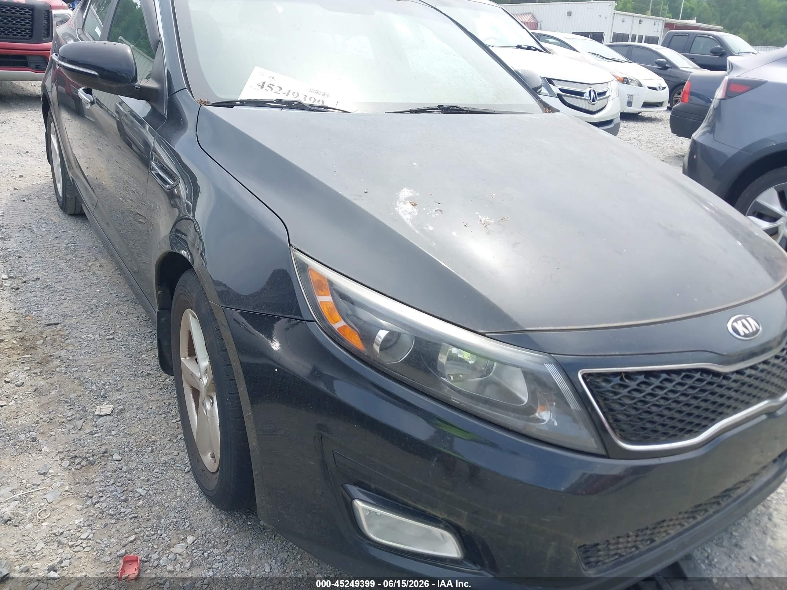 2015 Kia Optima Lx Black vin: 5XXGM4A74FG478886