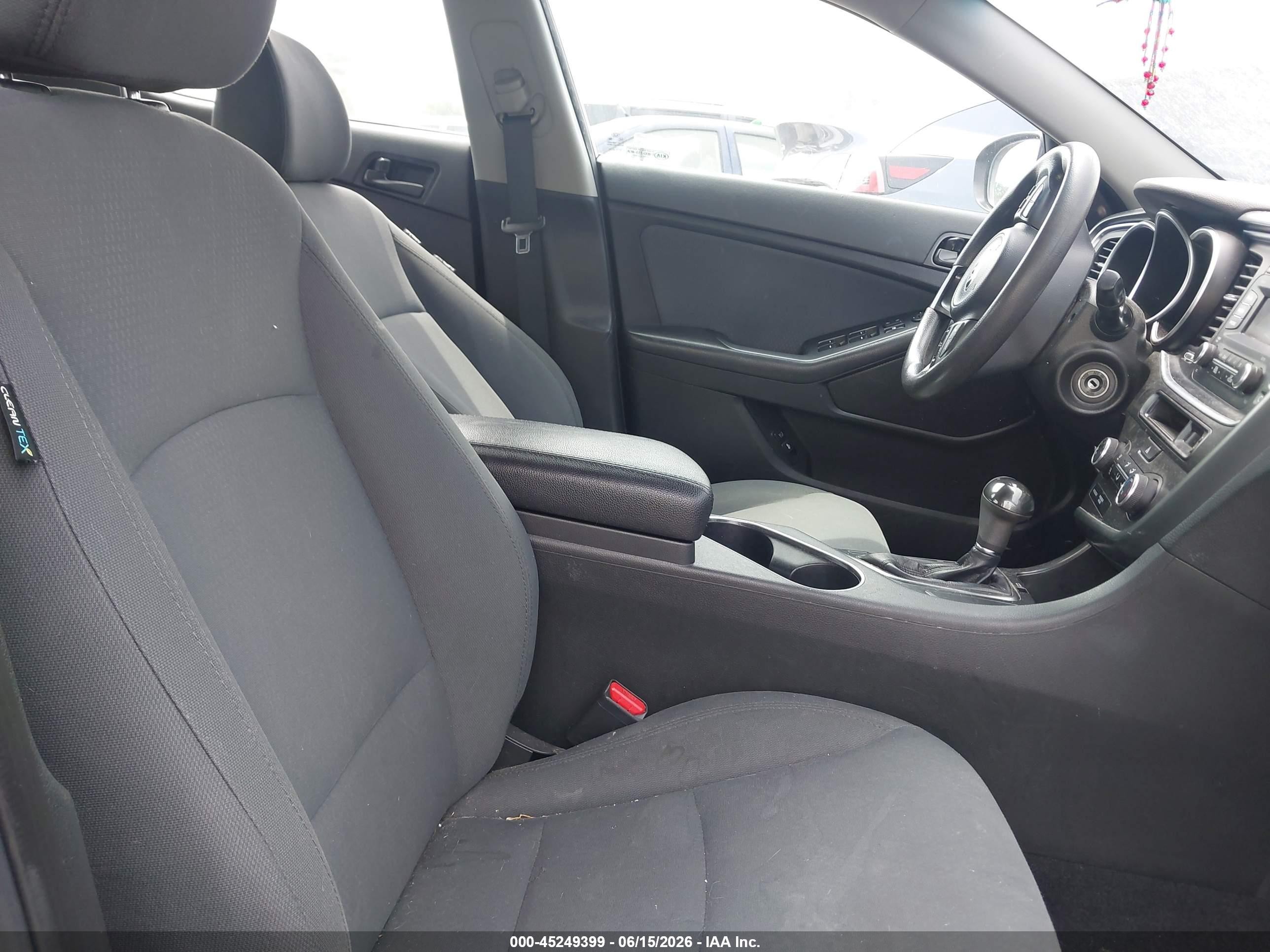 2015 Kia Optima Lx Black vin: 5XXGM4A74FG478886