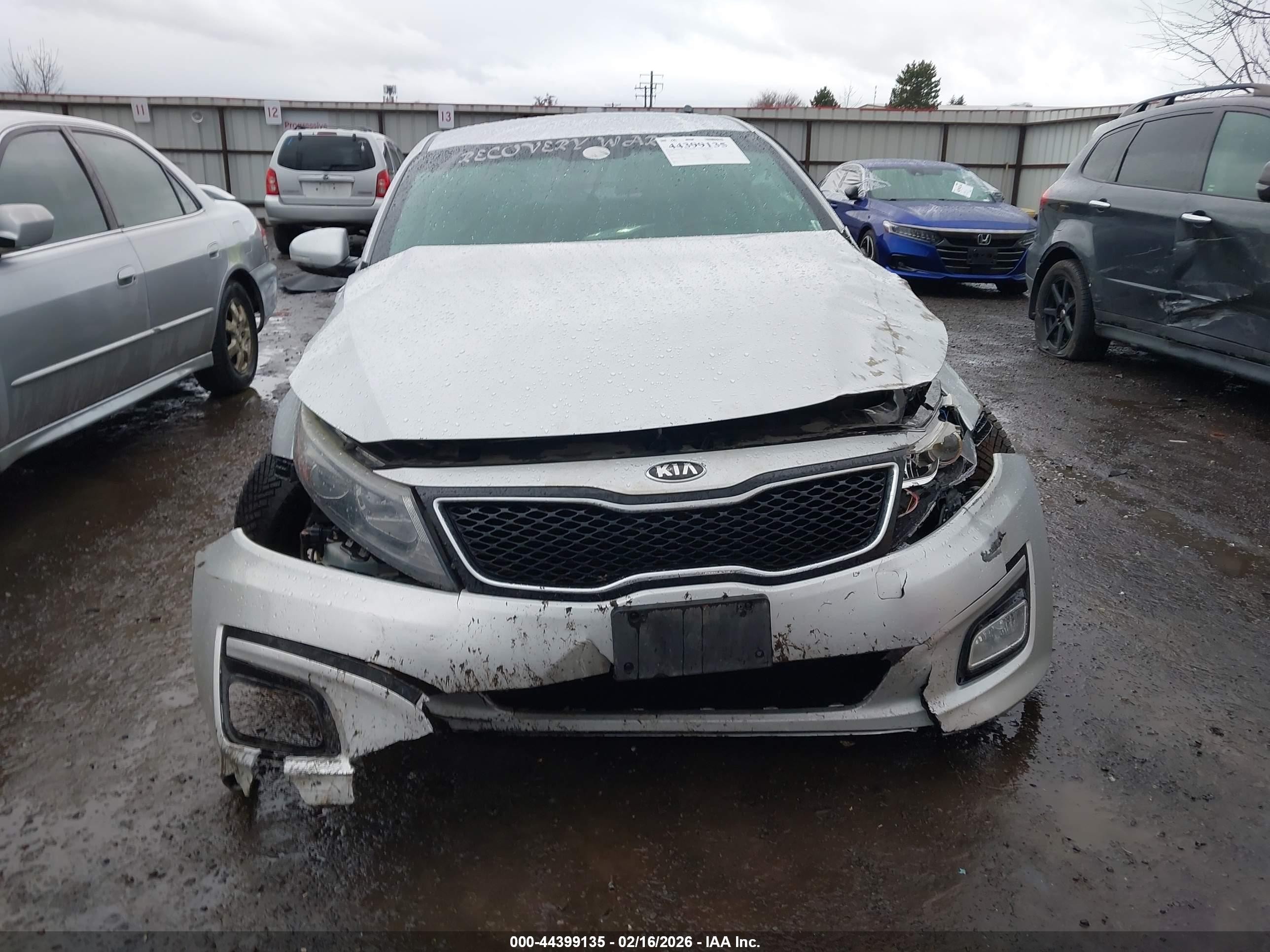 2014 Kia Optima Lx Silver vin: 5XXGM4A76EG338420