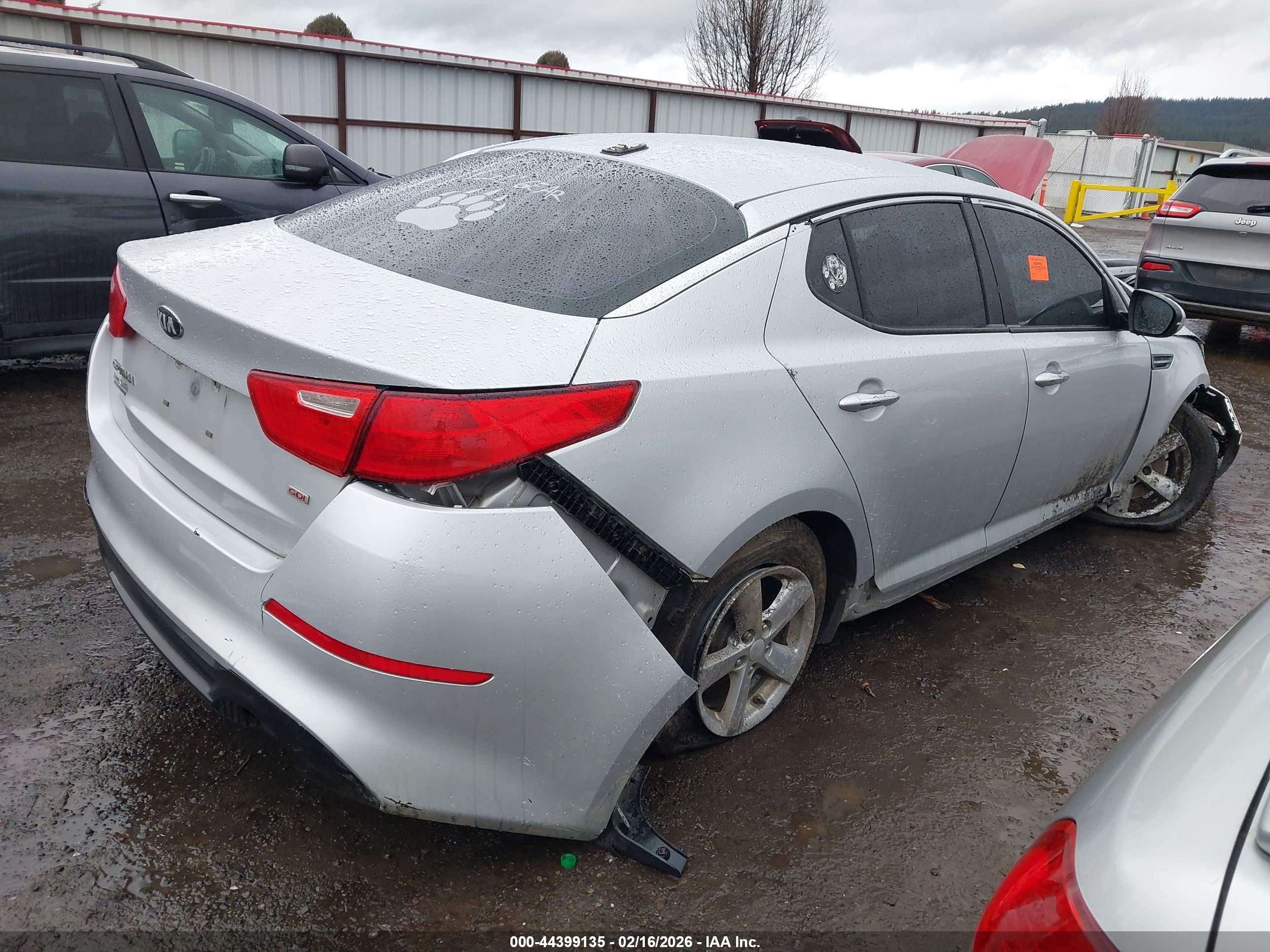 2014 Kia Optima Lx Silver vin: 5XXGM4A76EG338420