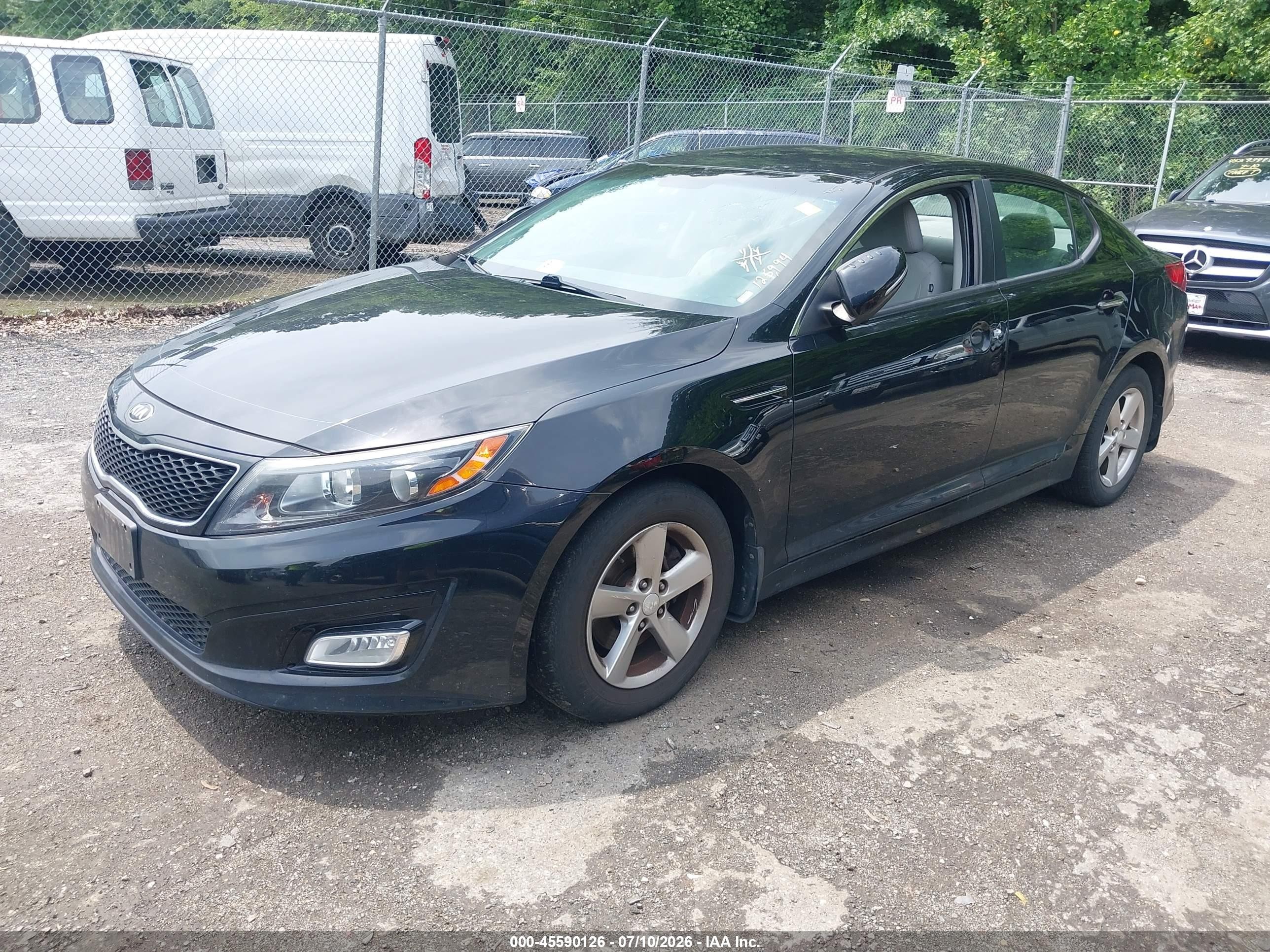 2015 Kia Optima Lx Black vin: 5XXGM4A76FG463189