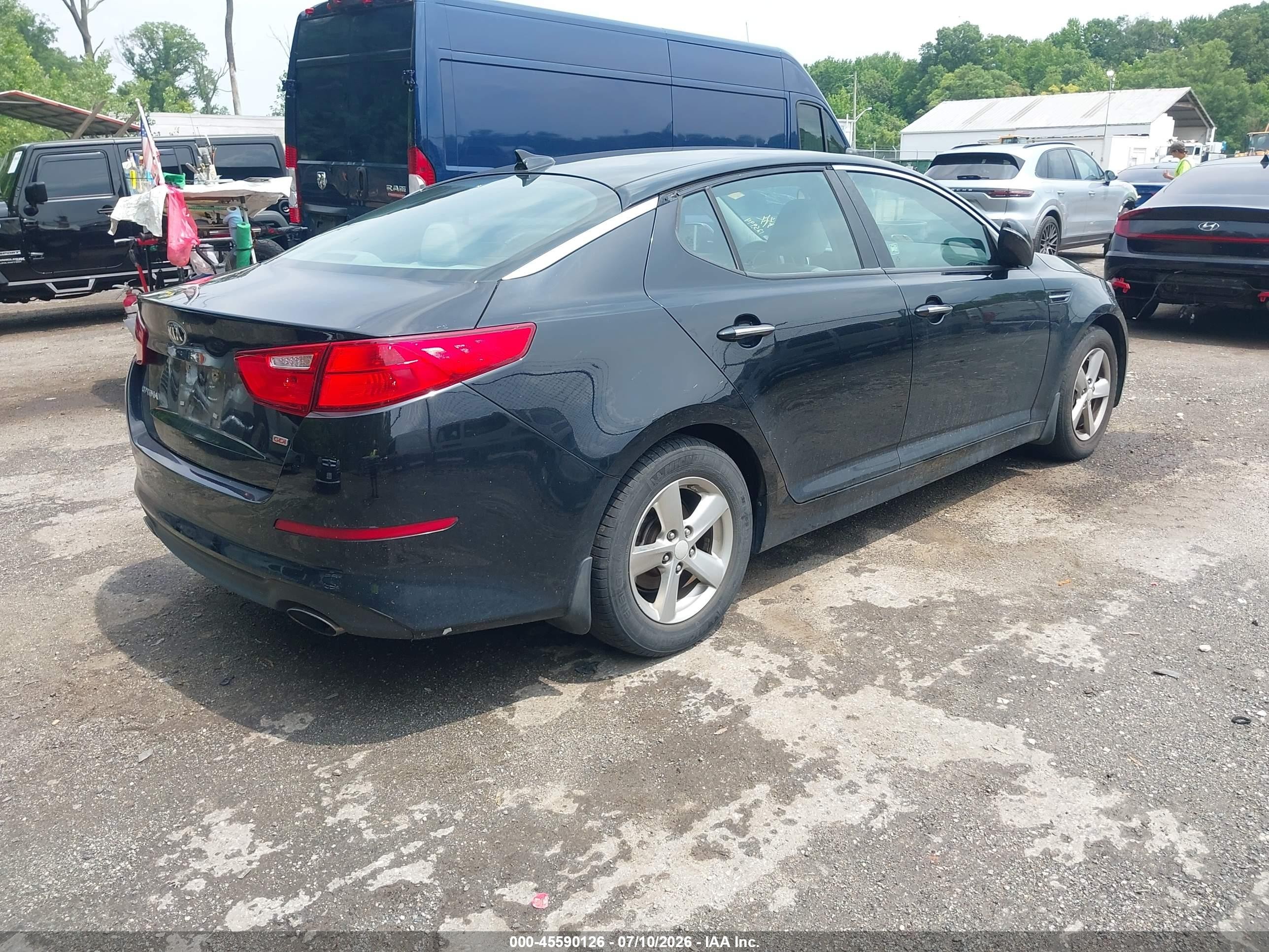 2015 Kia Optima Lx Black vin: 5XXGM4A76FG463189