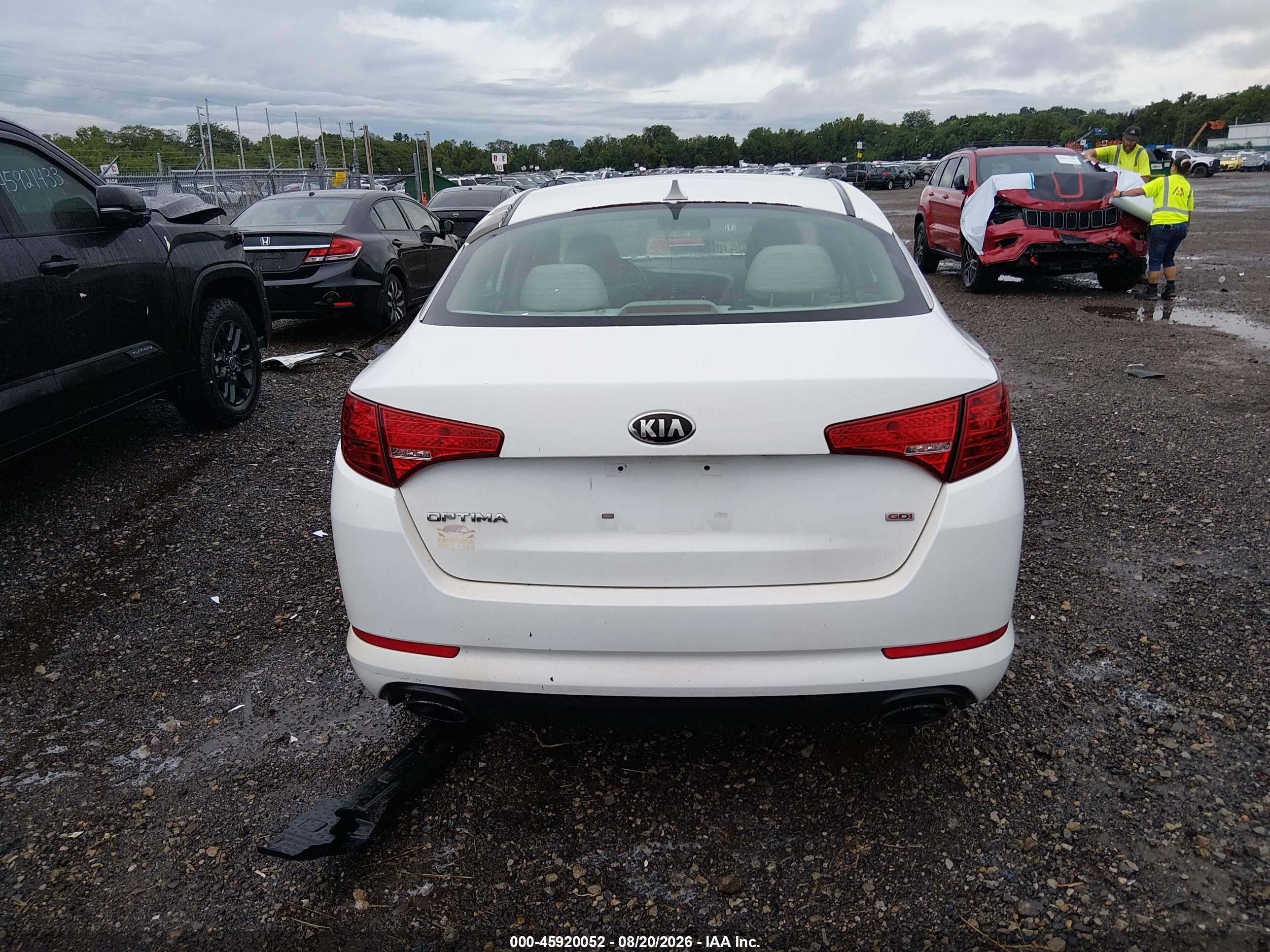 2013 Kia Optima Lx White vin: 5XXGM4A77DG186341
