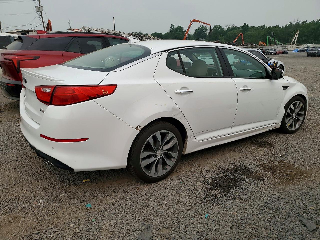 2015 Kia Optima Lx White vin: 5XXGM4A78FG371386
