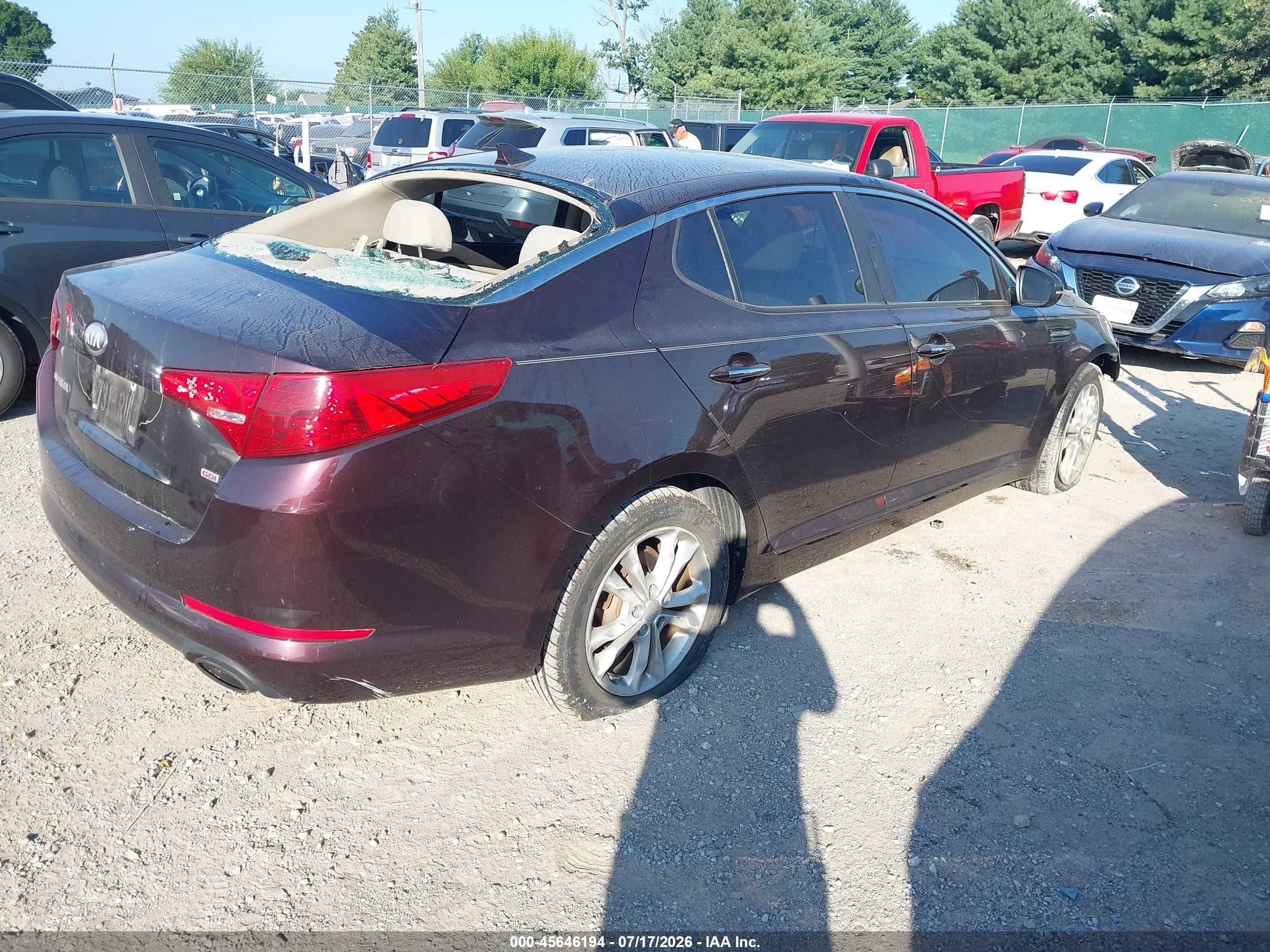 2013 Kia Optima Lx Maroon vin: 5XXGM4A79DG191573