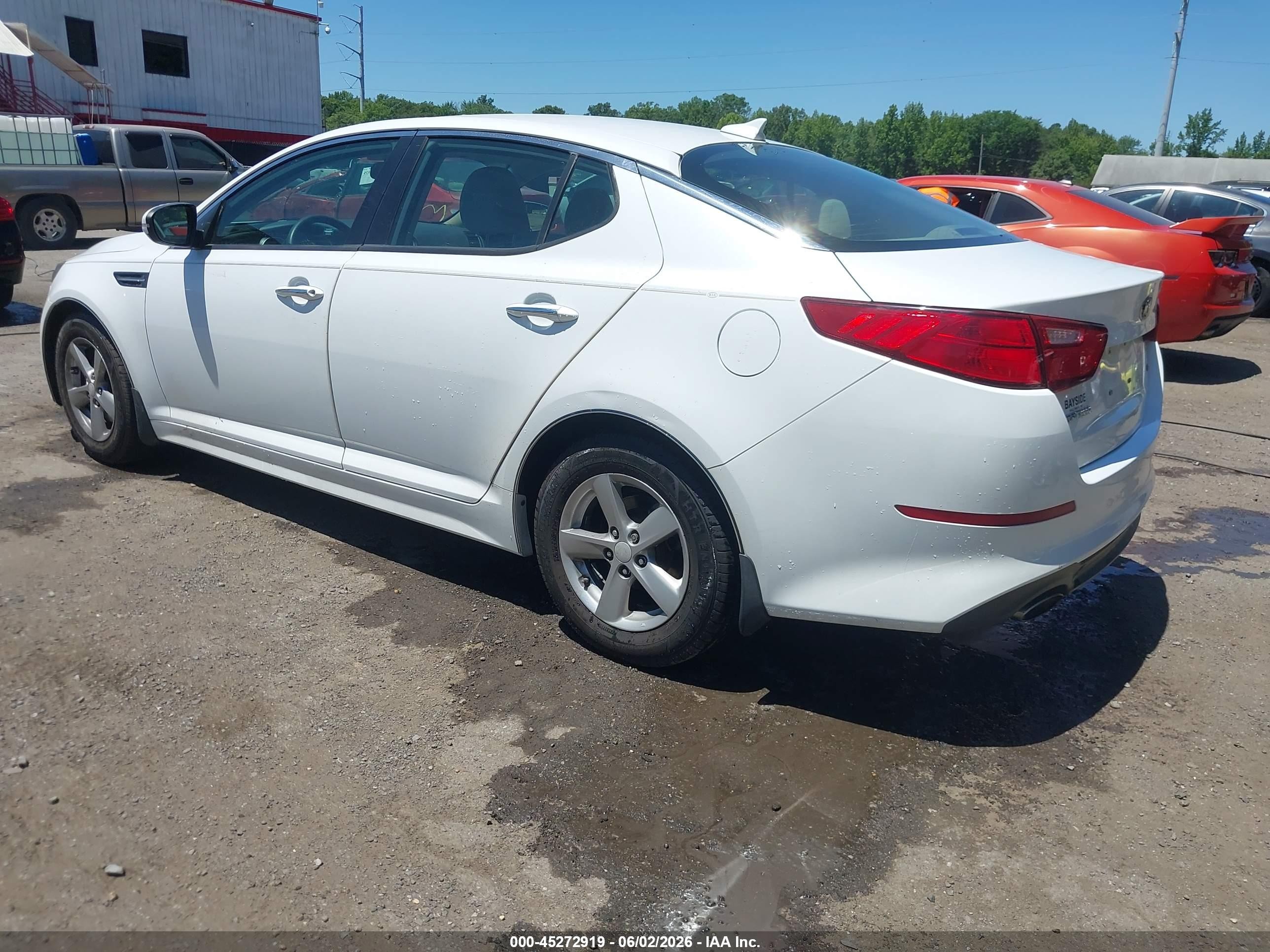 2015 Kia Optima Lx White vin: 5XXGM4A79FG422619