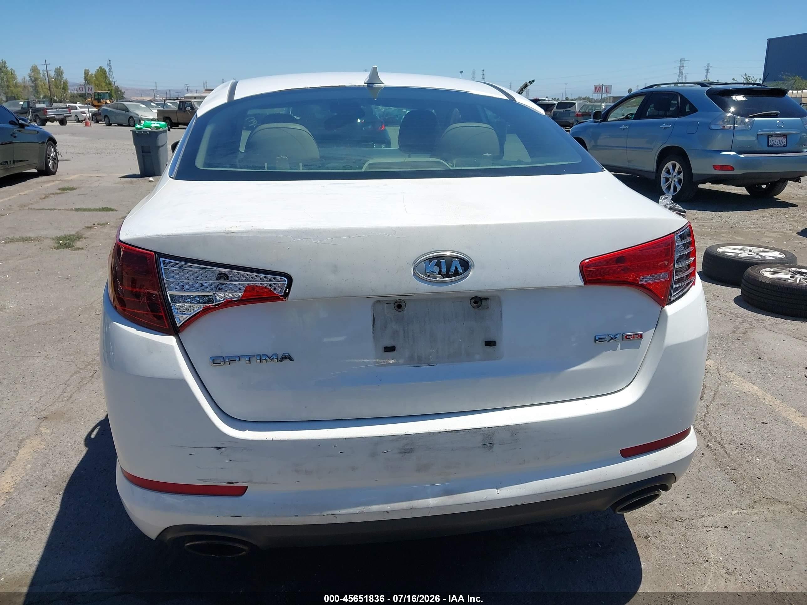 2012 Kia Optima Ex White vin: 5XXGN4A71CG030128