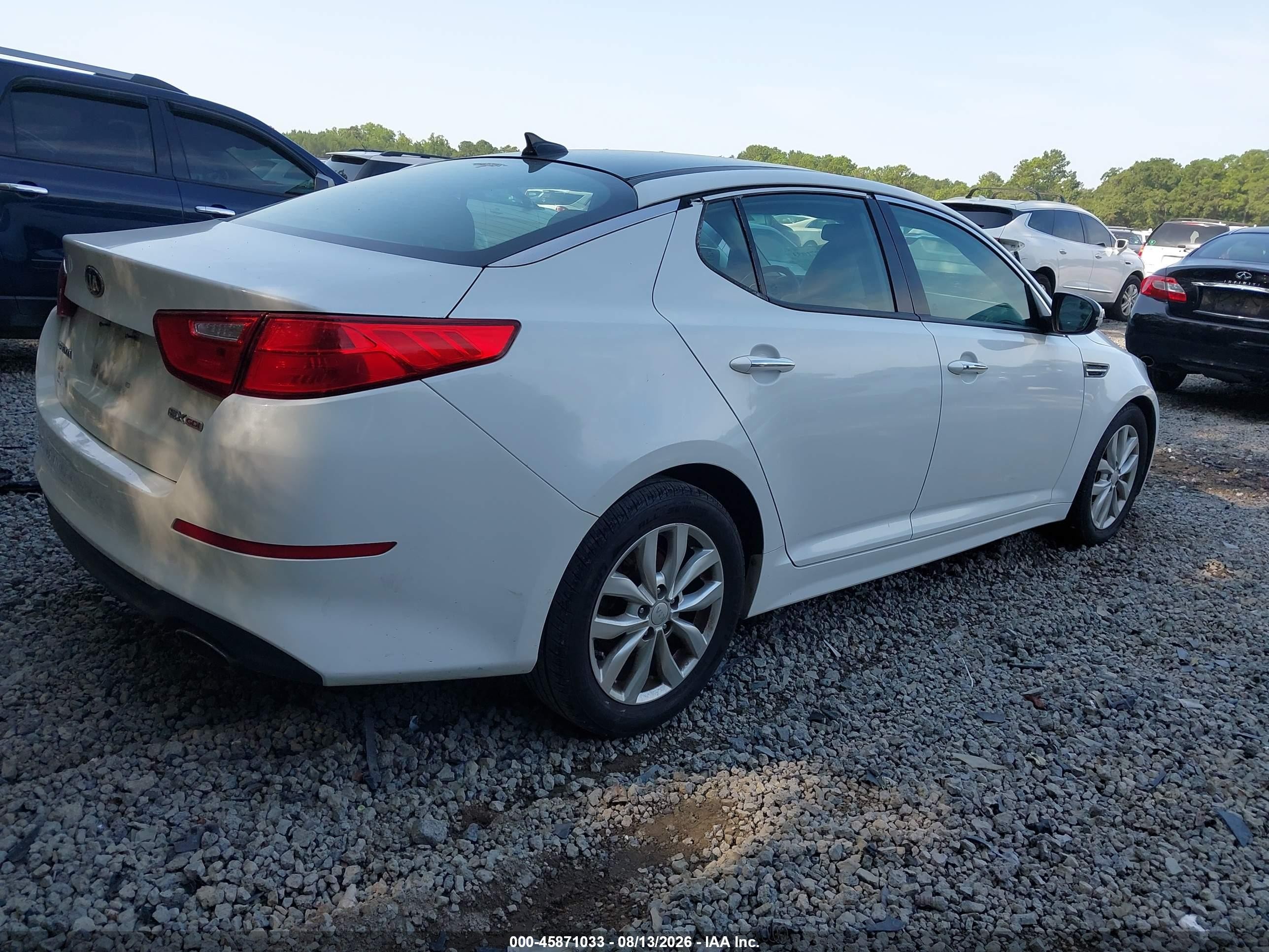 2015 Kia Optima Ex White vin: 5XXGN4A71FG433689