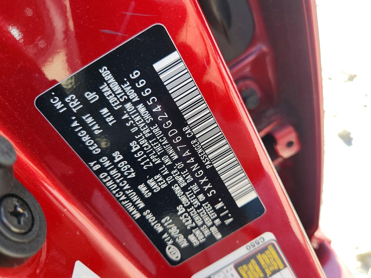2013 Kia Optima Ex Red vin: 5XXGN4A76DG245666