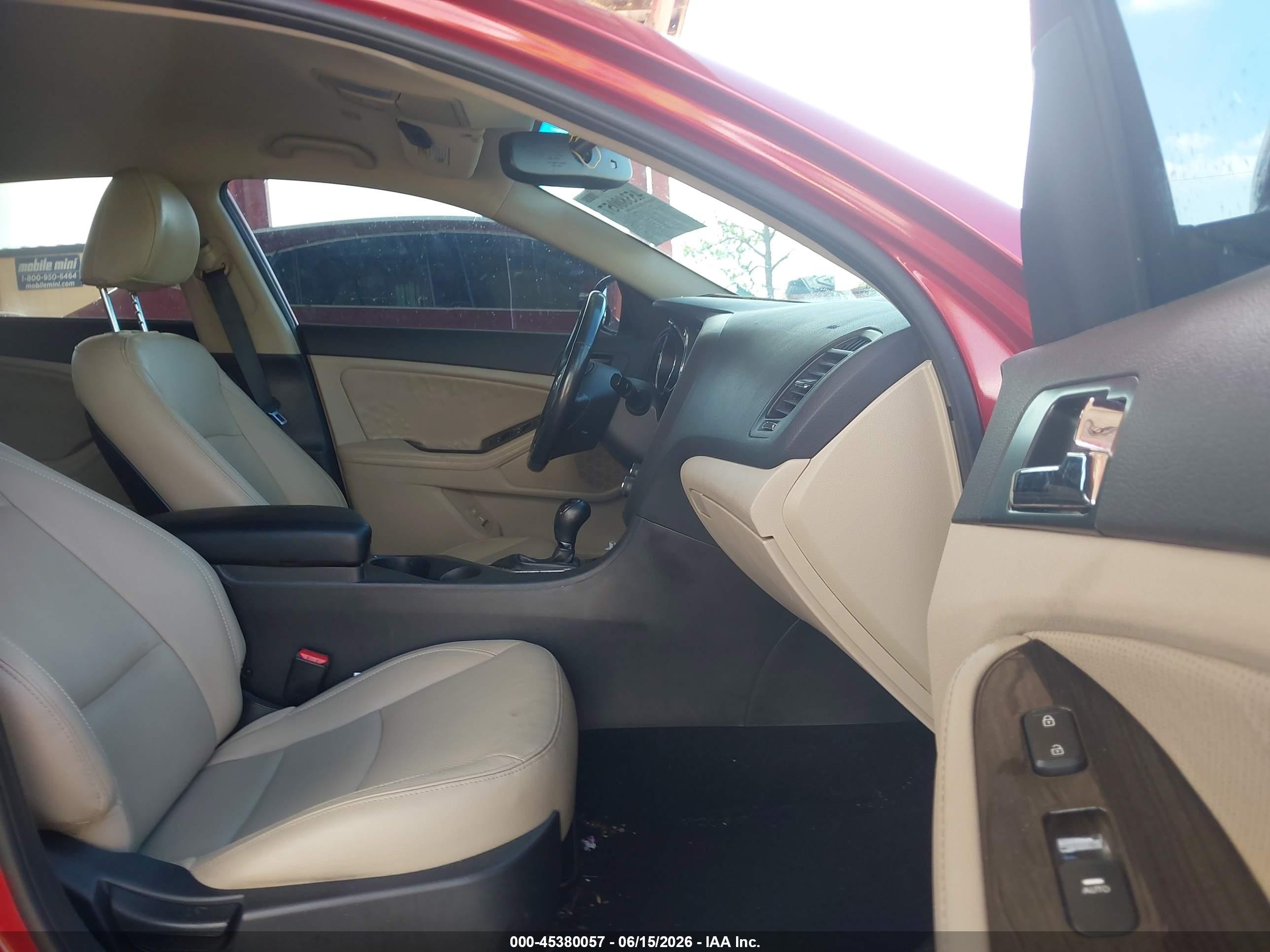 2013 Kia Optima Ex Red vin: 5XXGN4A76DG252178