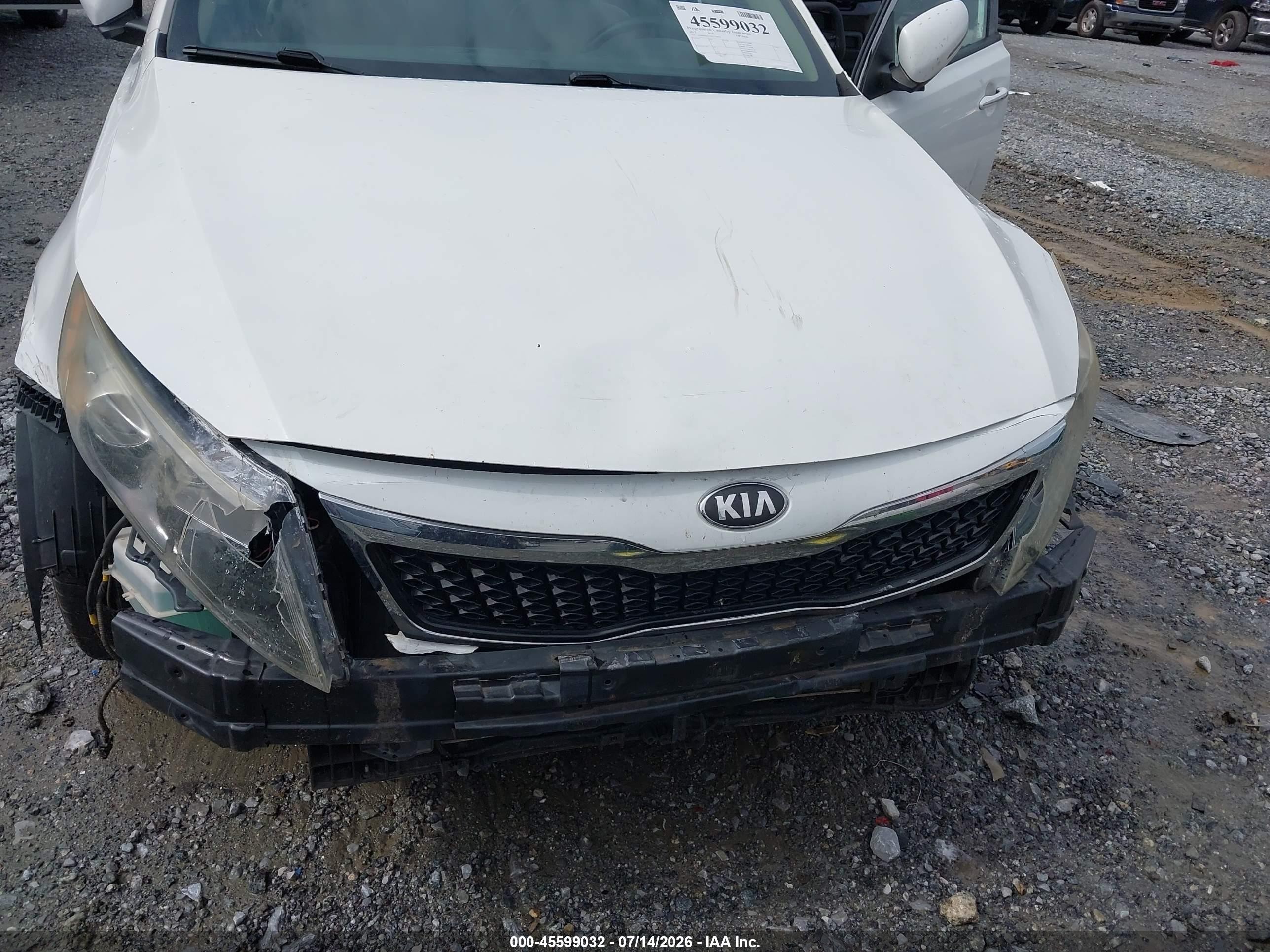 2013 Kia Optima Ex White vin: 5XXGN4A77DG170055