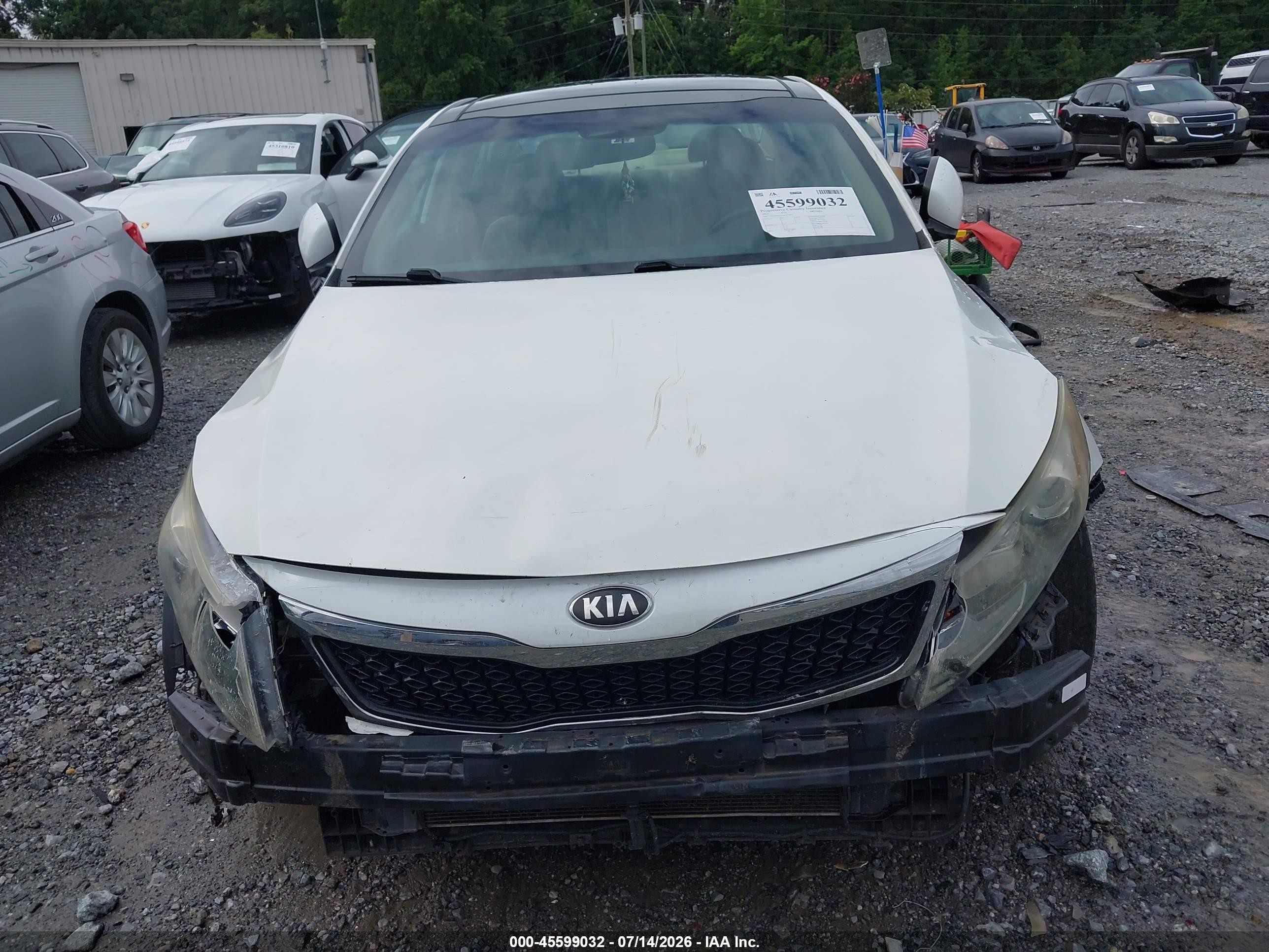 2013 Kia Optima Ex White vin: 5XXGN4A77DG170055