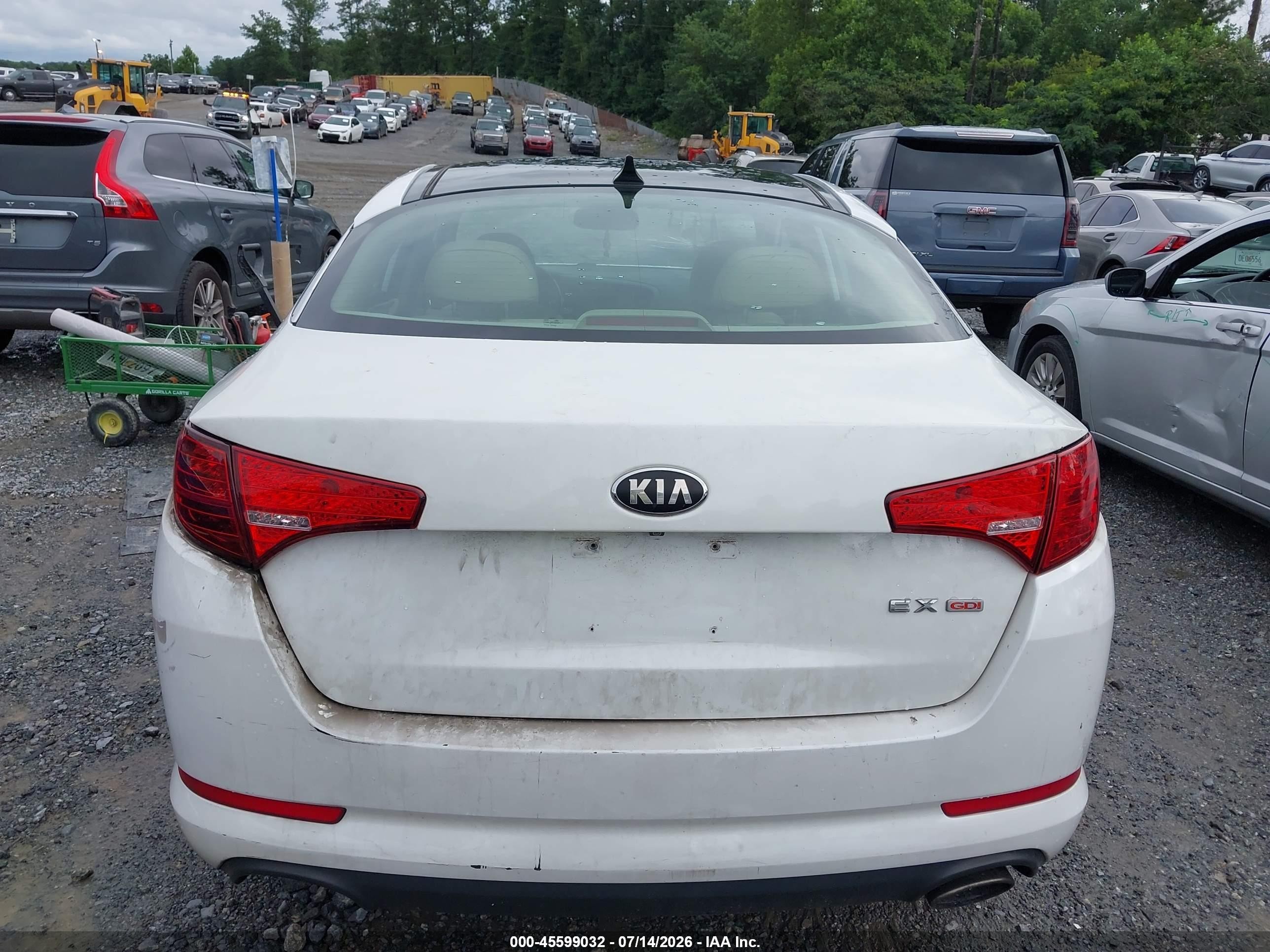 2013 Kia Optima Ex White vin: 5XXGN4A77DG170055