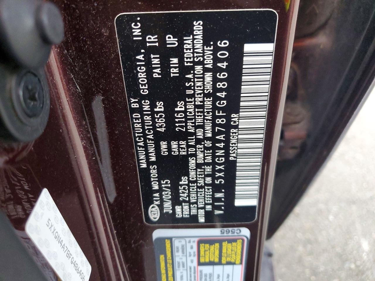 2015 Kia Optima Ex Maroon vin: 5XXGN4A78FG486406