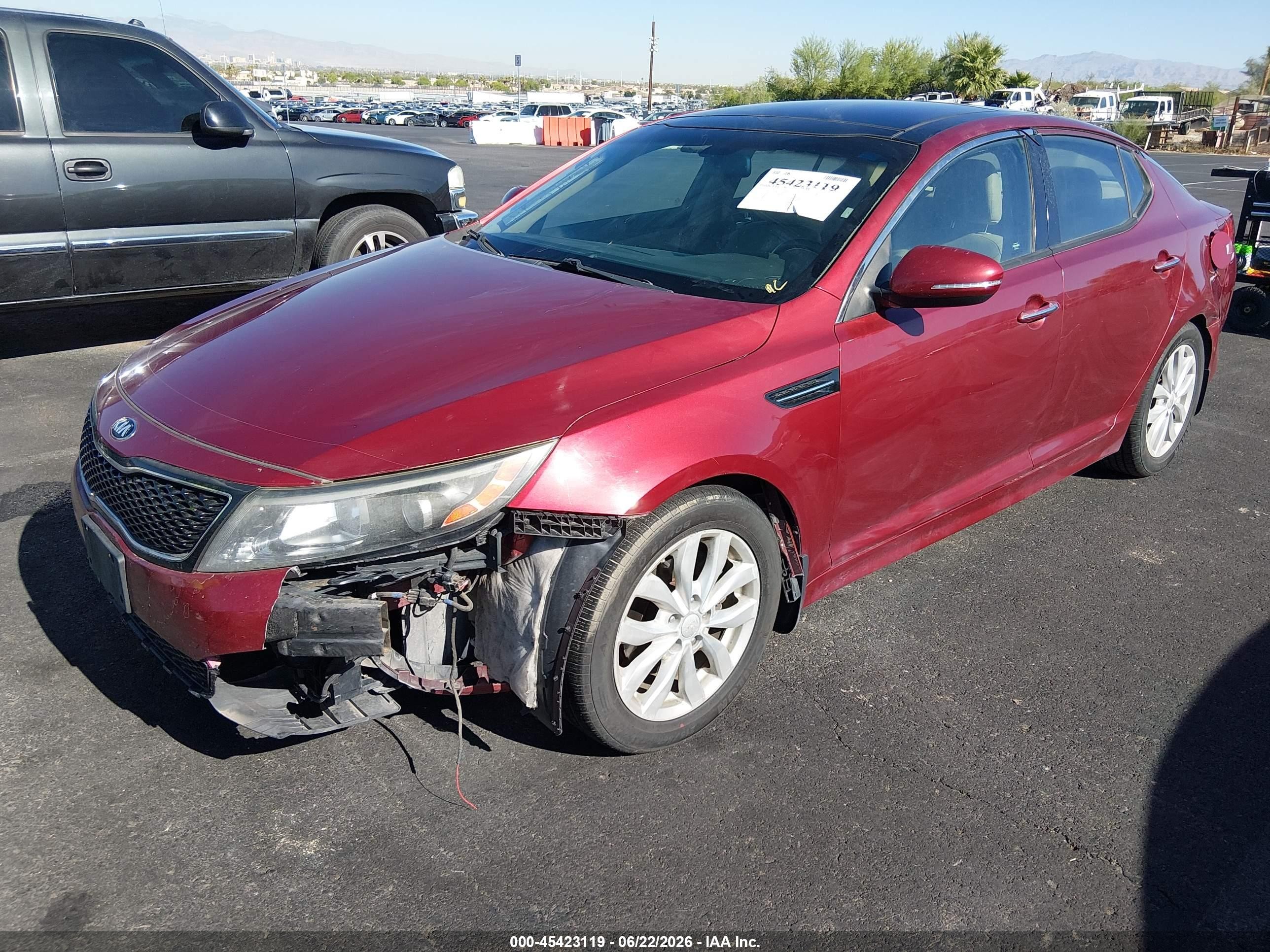 2015 Kia Optima Ex Red vin: 5XXGN4A7XFG396545
